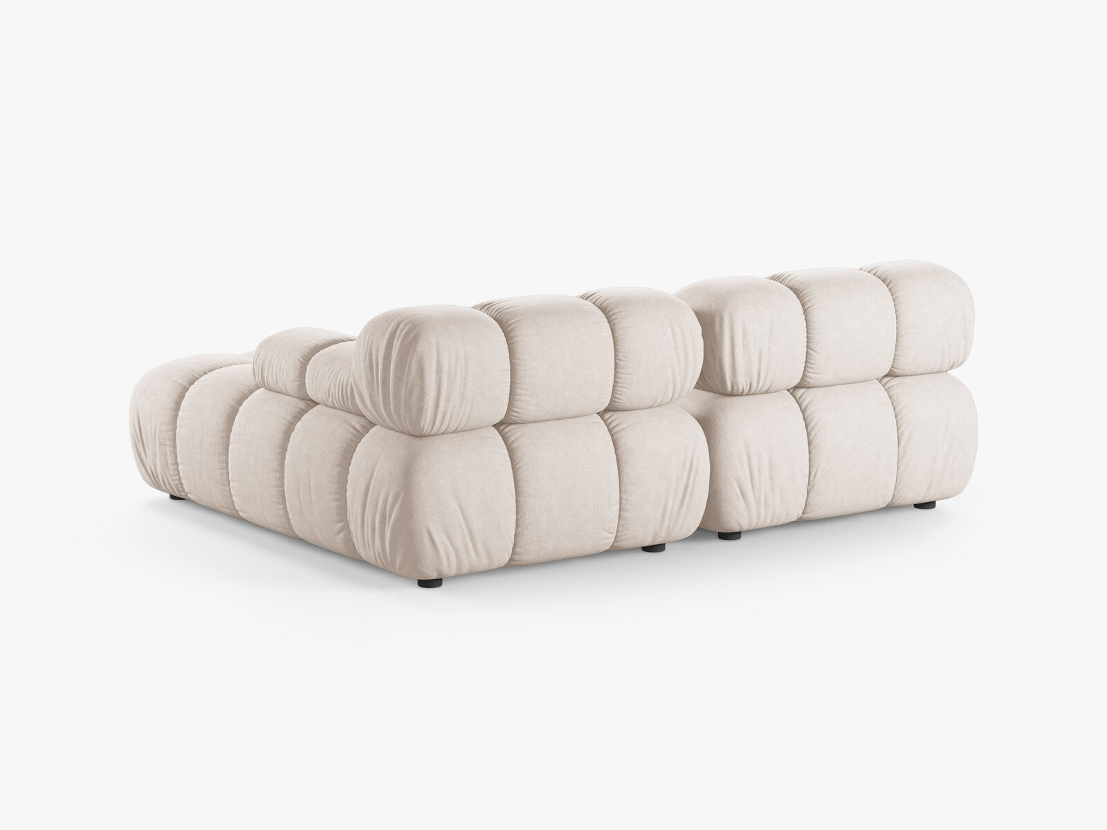 Micadoni Modulares Ecksofa Bellis 3-Sitzer Rechts Strukturierter Stoff Liberty Beige