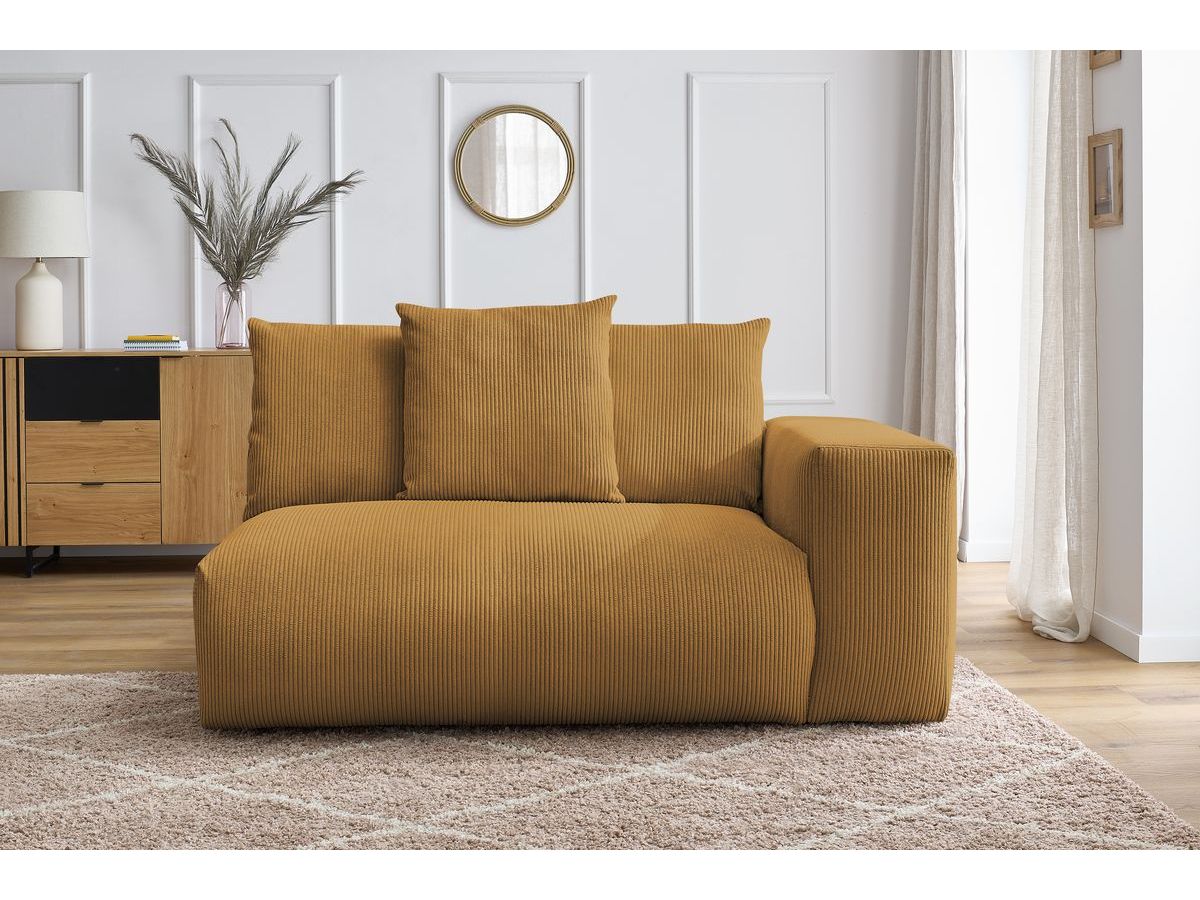 Bobochic Voltaire Sofamodul 2-Sitzer 178 × 100 cm Cordsamt Gelb Ecke rechts