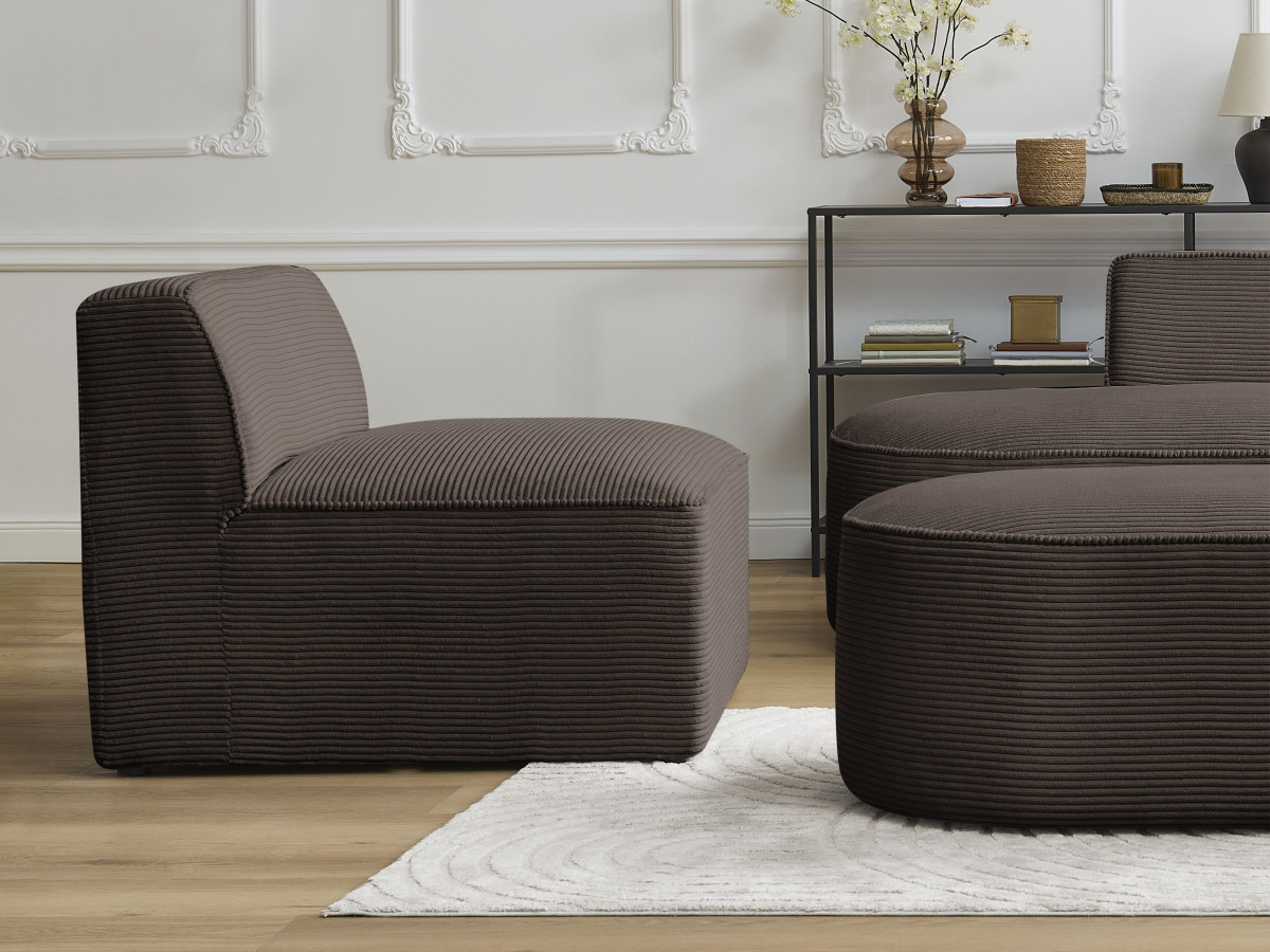 Bobochic Rousseau Sofamodul 1-Sitzer Cordsamt Braun