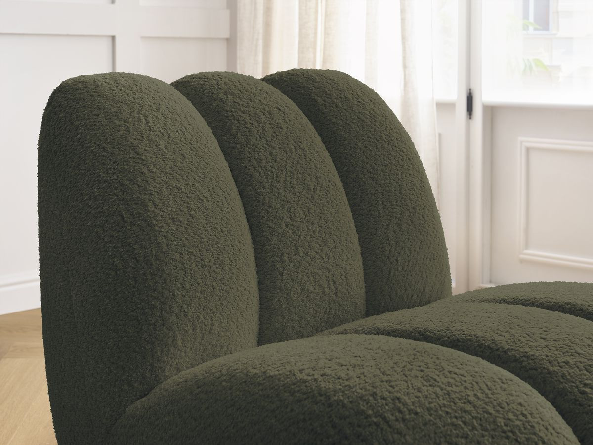 Bobochic Janissaire Sessel 81 × 90 cm Bouclé-Stoff Grün