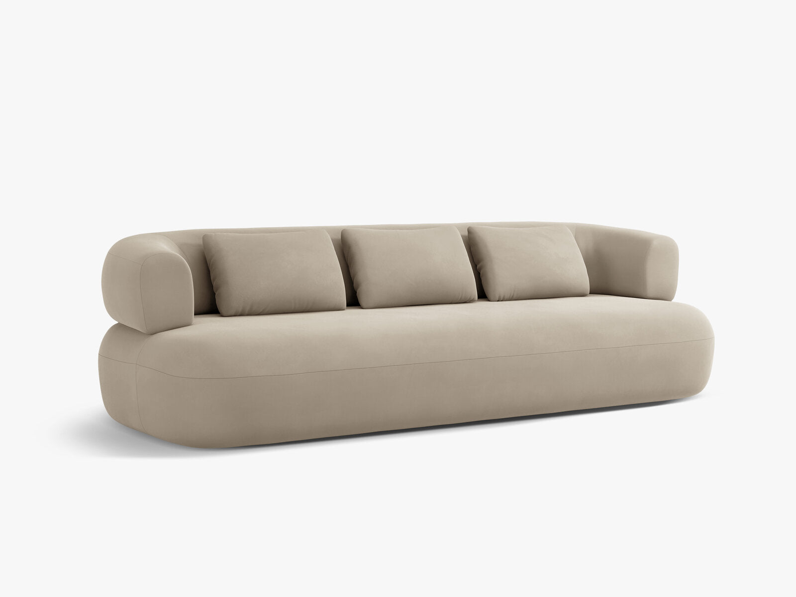Micadoni Sofa Jenny 3-Sitzer Samt Salvador Beige