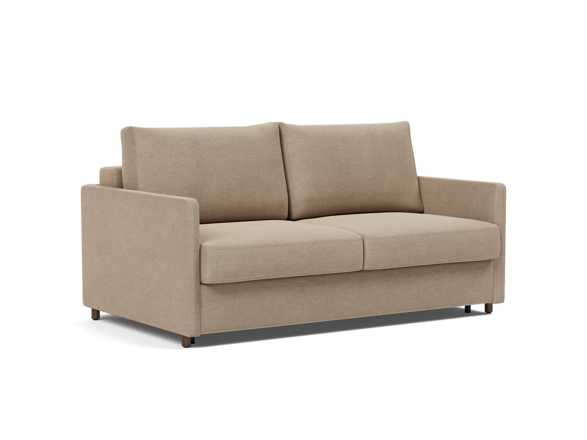 Schlafsofa Neah mit Slim-Armlehnen 160 Flachgewebe Phobos 587-Mocha