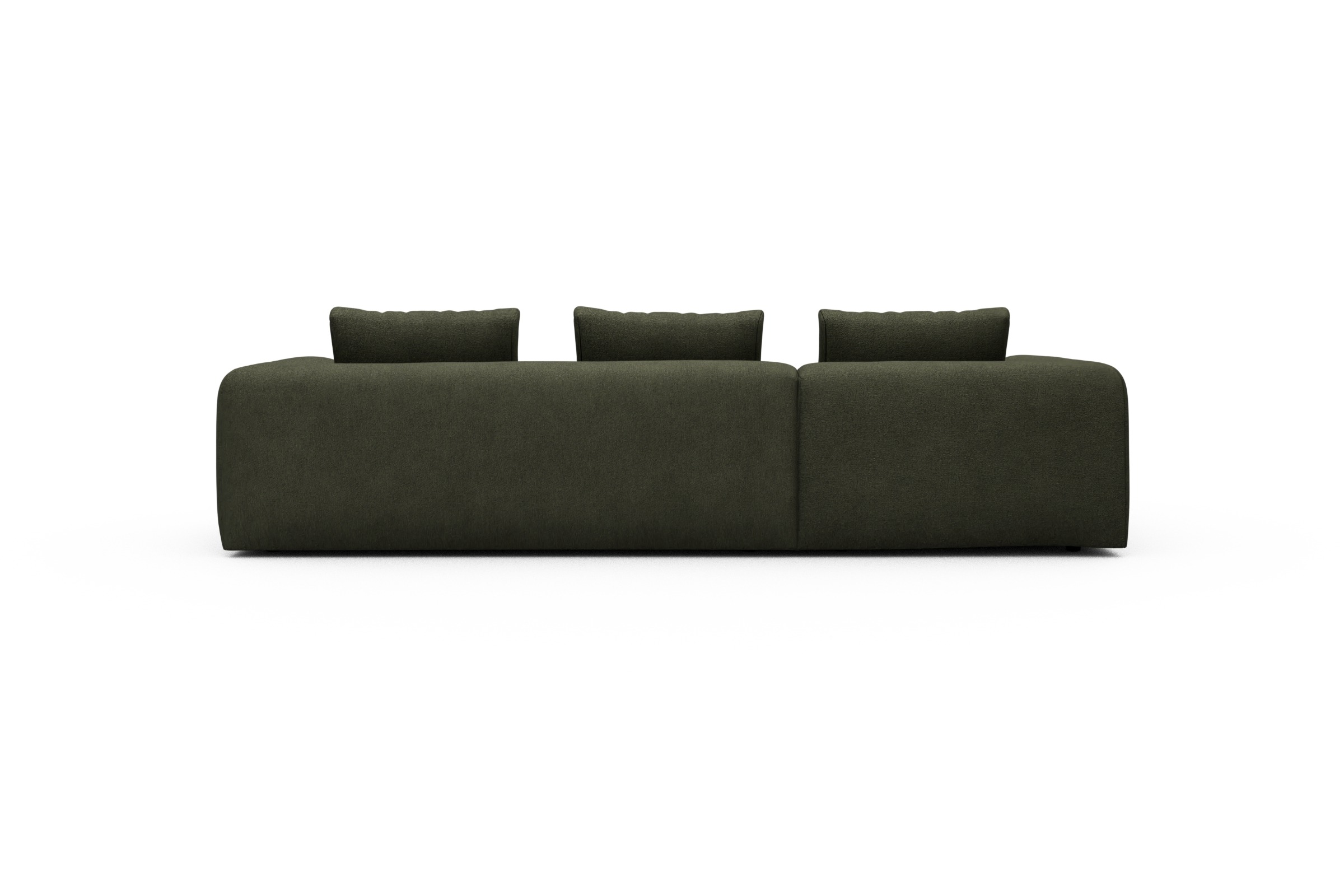 Ecksofa Fred Chaiselongue links mit 2,5-Sitzer Boucle-Forest-Green