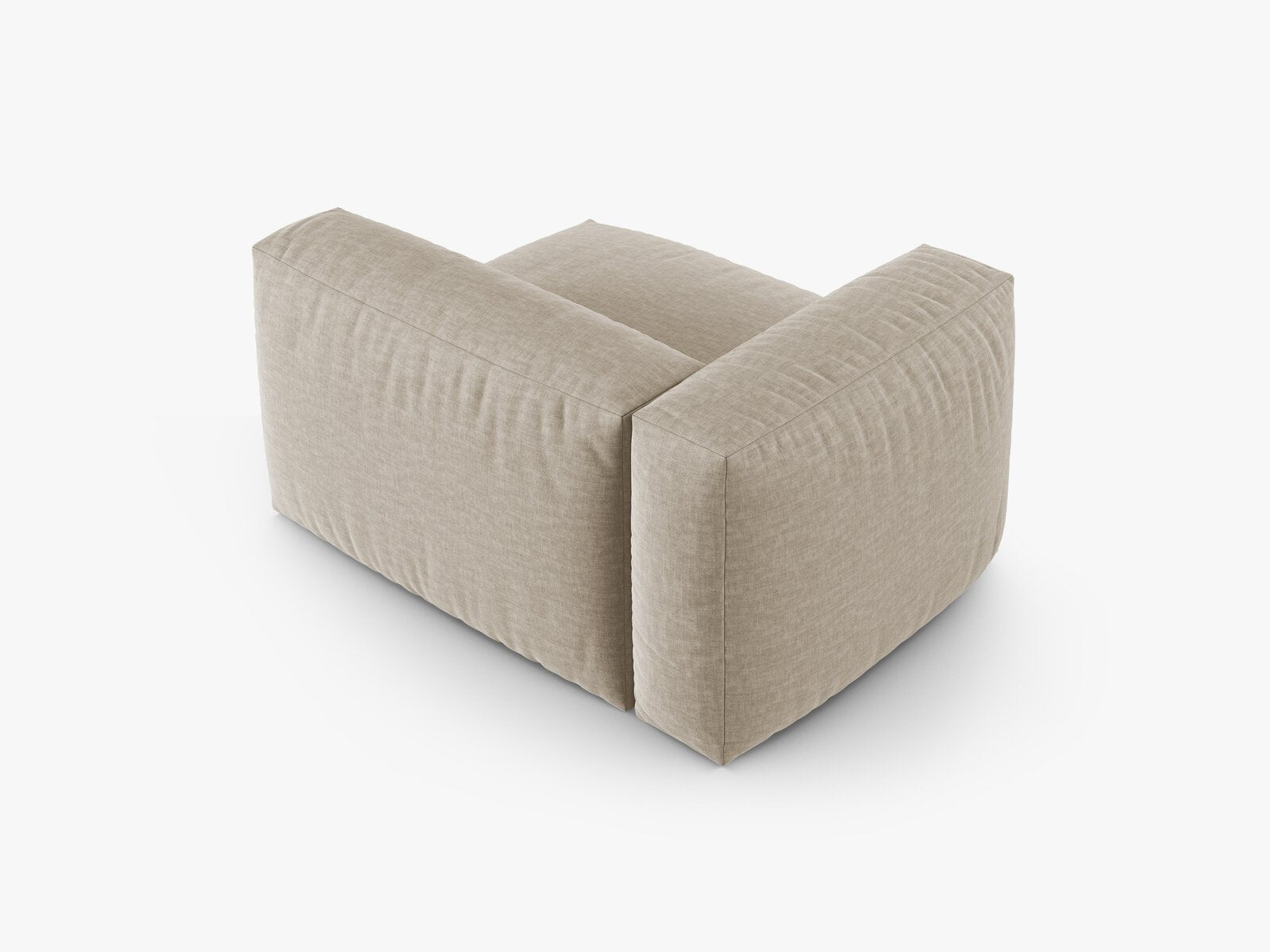 Micadoni Eckmodul mit Armlehne Martina 1-Sitzer 90cm Sitztiefe Links Strukturierter Stoff Boston Helles Beige