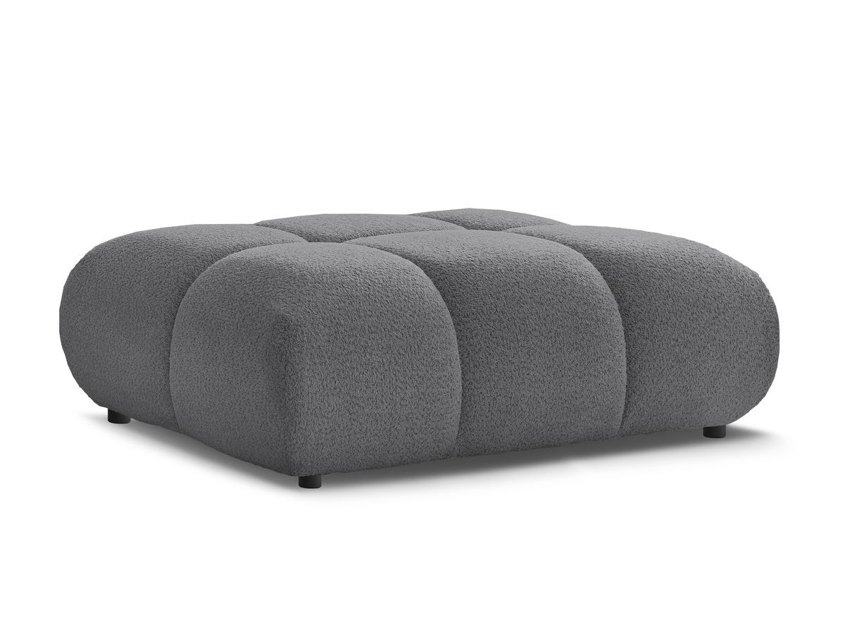Bobochic Alya Pouf Bouclé-Stoff Dunkelgrau