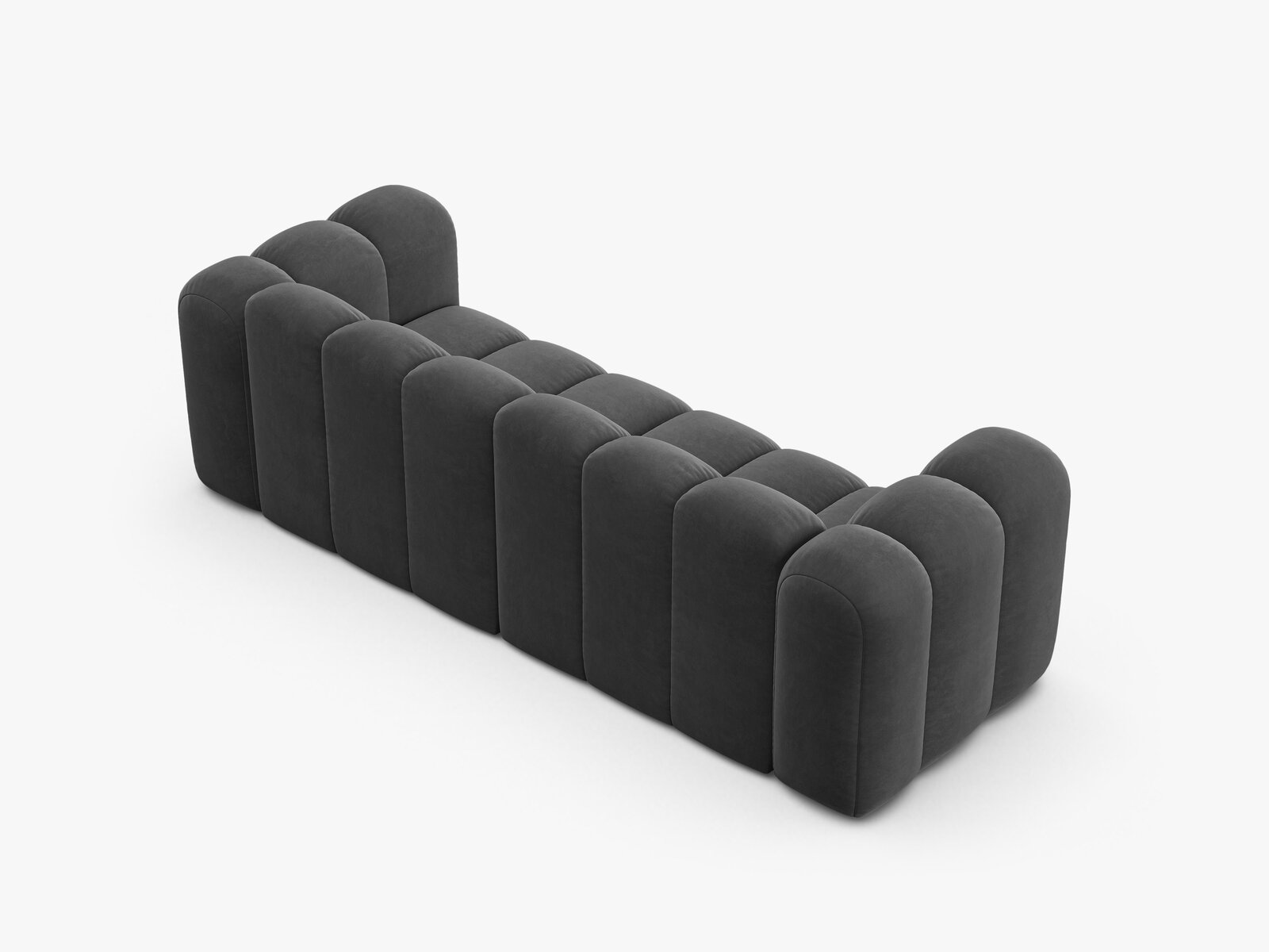 Micadoni Sofa Lupine 3-Sitzer Samt Venus Grau