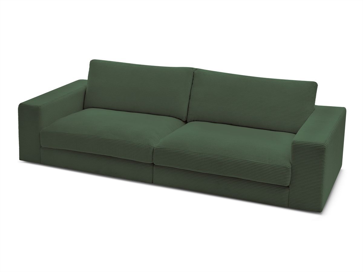 Bobochic Leonard Sofa 3-Sitzer 234 × 109 cm Cordsamt Dunkelgrün