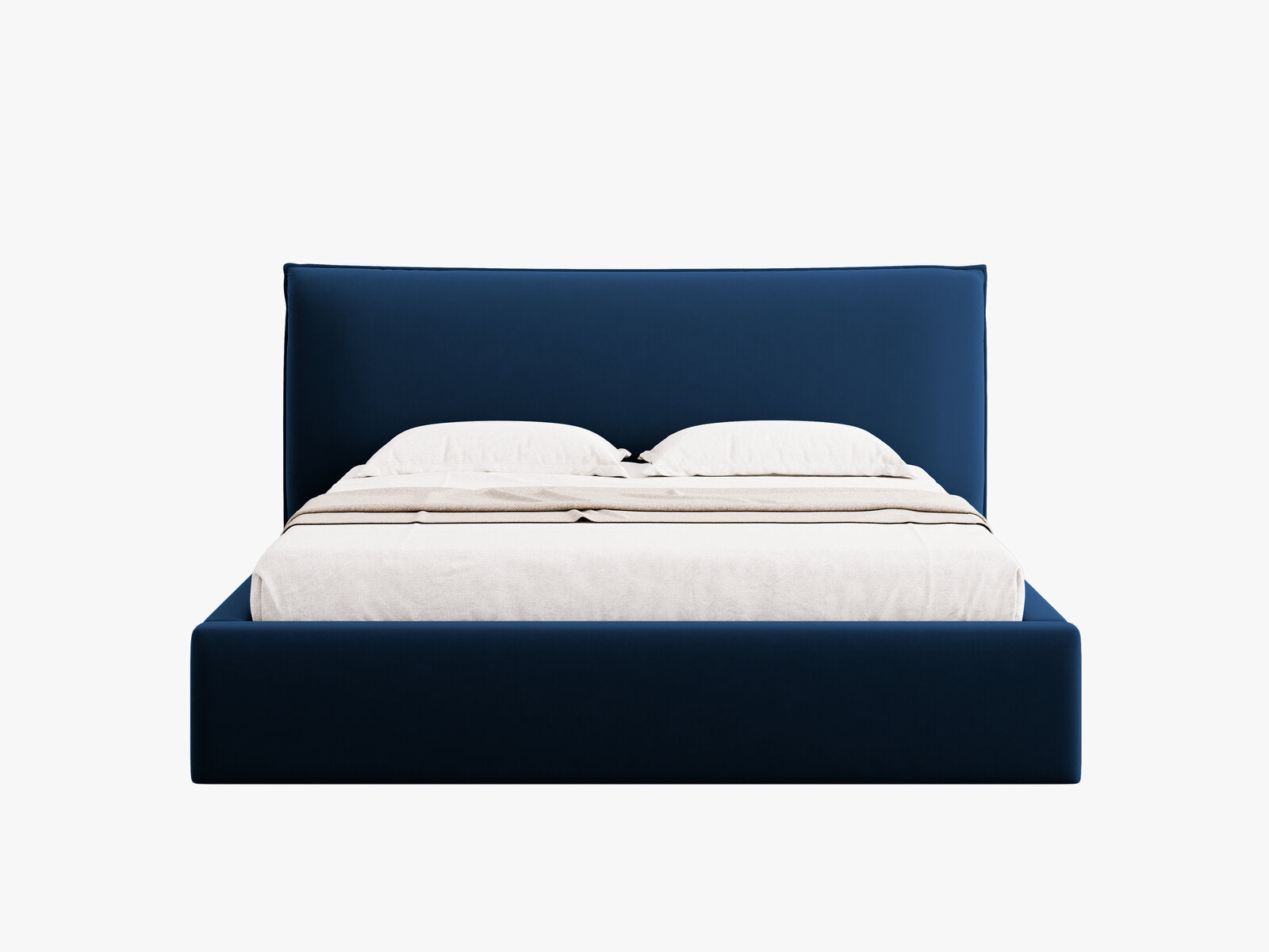 Micadoni Bett Kaelle Samt Bluvel Königsblau 160x200