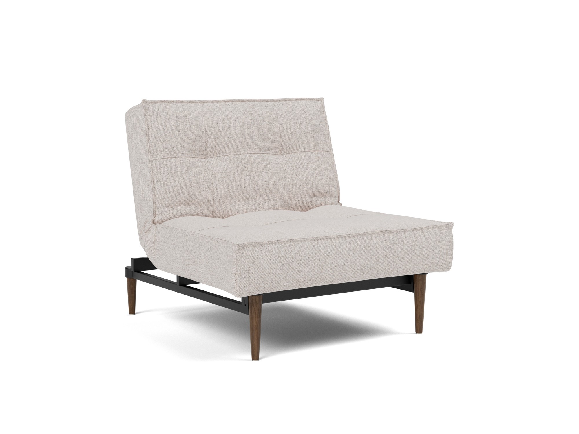 Sessel Splitback Strukturierter Stoff Weda 300-Weda-Sand Beine Styletto Eiche dunkel
