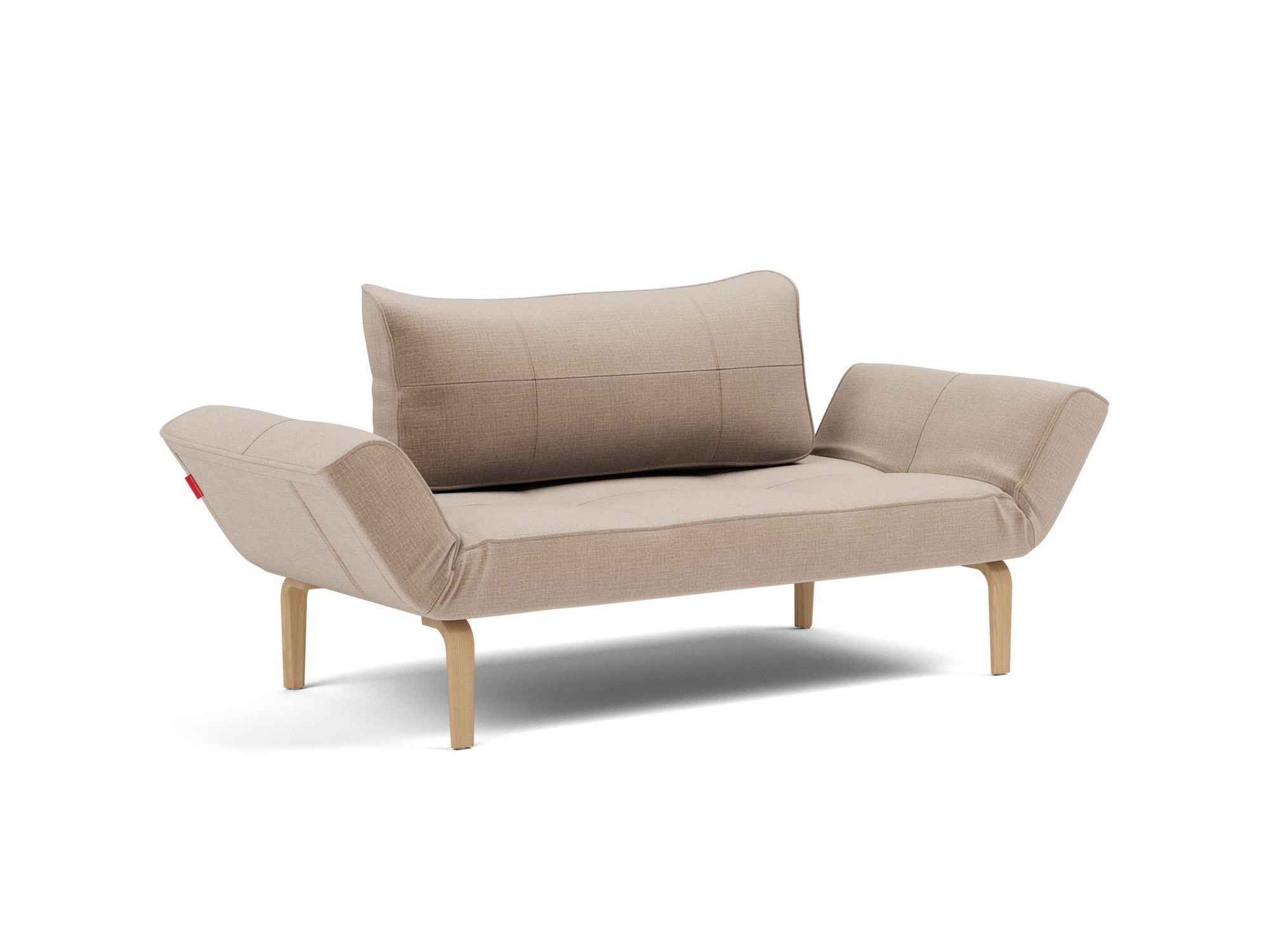 Tagesbett Zeal Chenille Esina 417-Mocha Beine Bow Eiche
