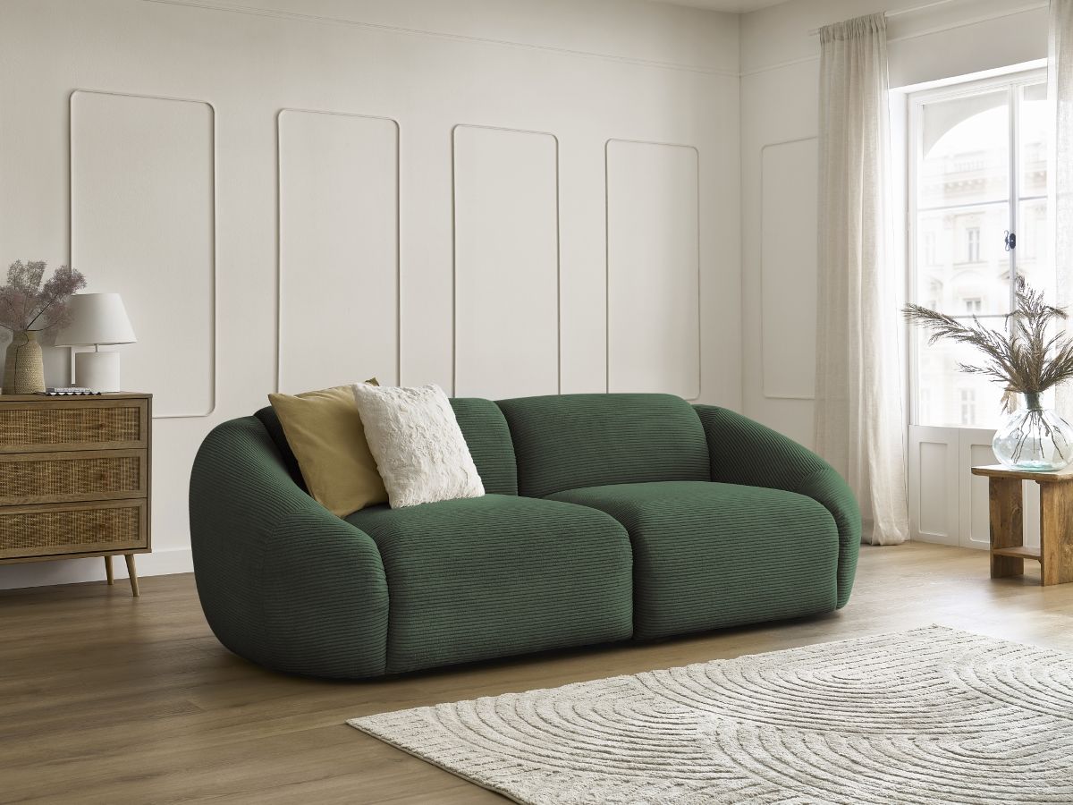 Bobochic Tina Sofa 3-Sitzer Cordsamt Grün