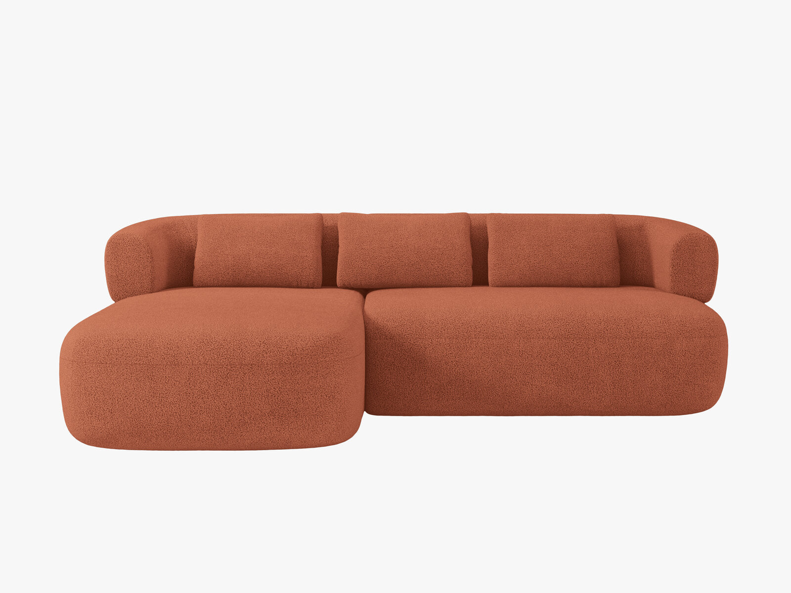 Micadoni 5-Sitzer Ecksofa Jenny Links Boucle Now or Never Ziegel