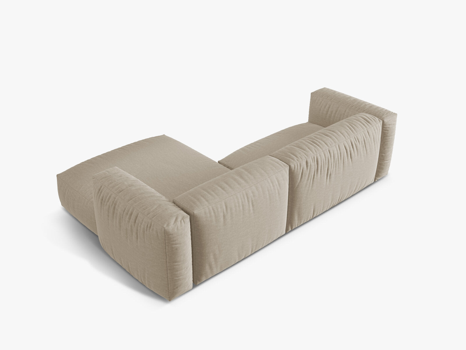 Micadoni Ecksofa Martina 2-Sitzer Rechts Strukturierter Stoff Boston Helles Beige