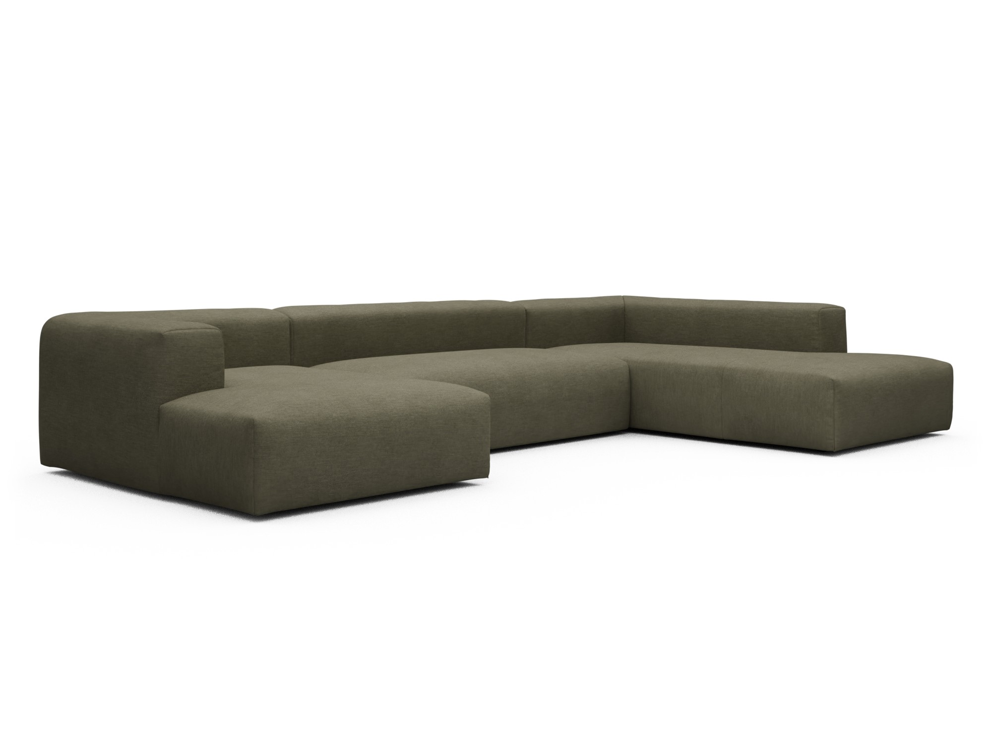 Skandi Home Wohnlandschaft Fred Relax-Ecke rechts mit 2-Sitzer und Chaiselongue links Vivus-Dusty-Olive moebelfaktor