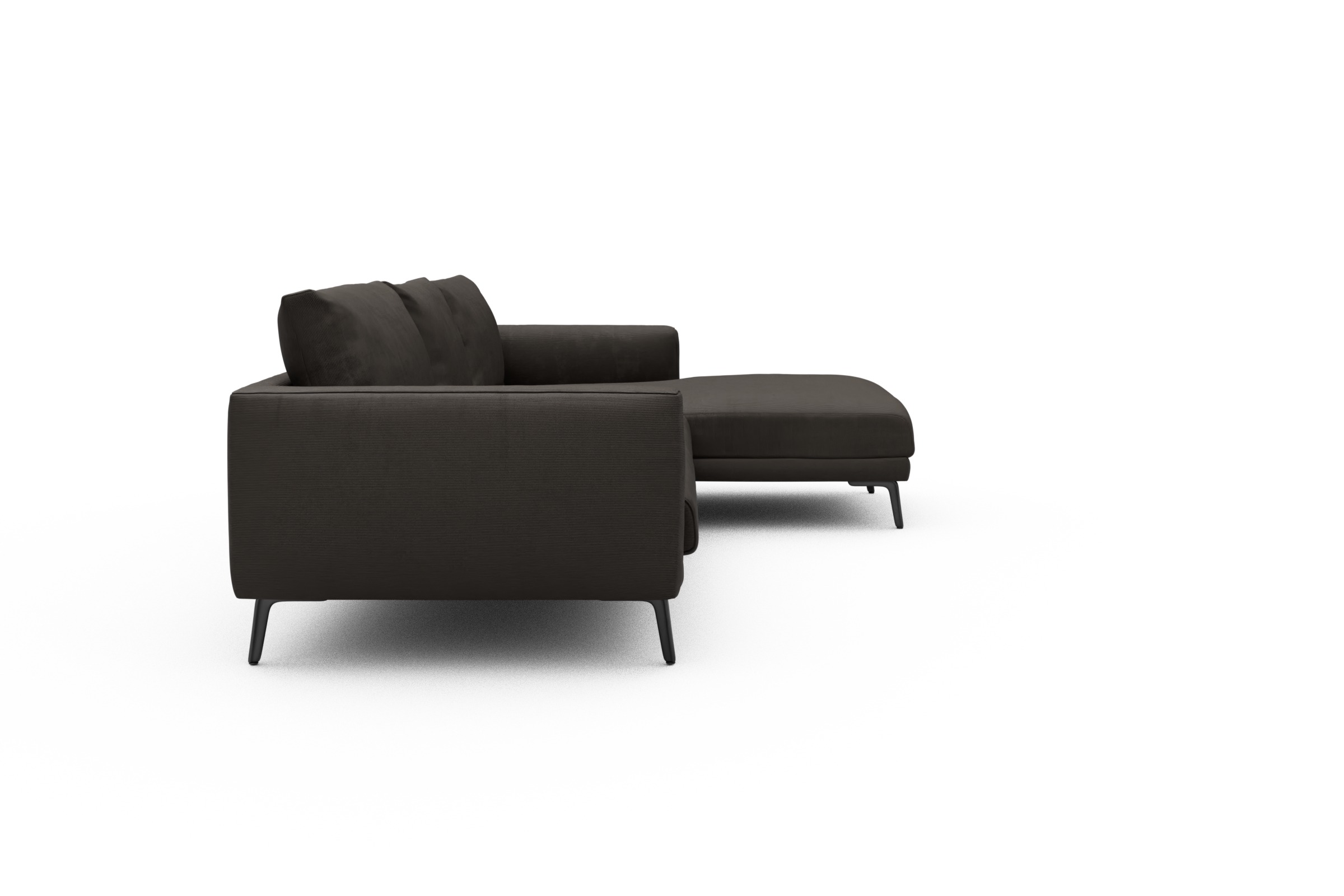 Ecksofa Karl Chaiselongue rechts mit 2,5-Sitzer Cordufine-Taupe