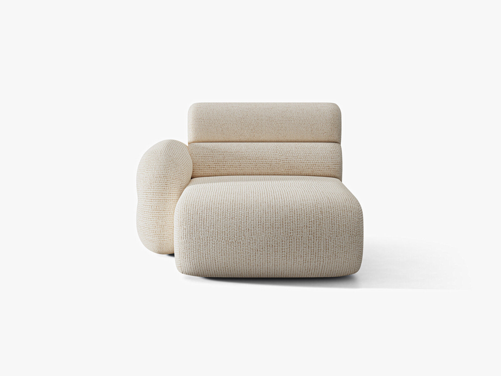 Micadoni Neo Chaiselongue Links Chenille SILENCIO Helles Beige