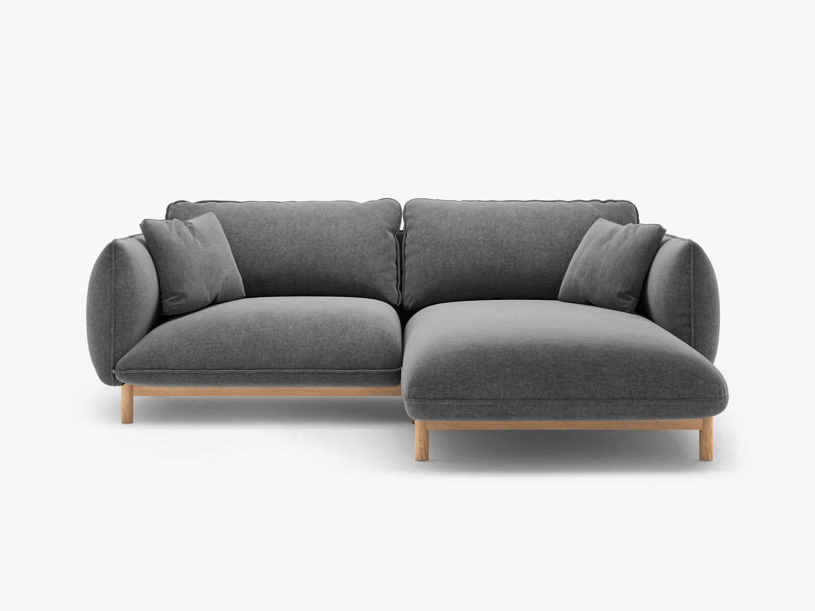 Micadoni Ada Ecksofa 3-Sitzer Rechts Strukturierter Stoff Wind Dunkelgrau