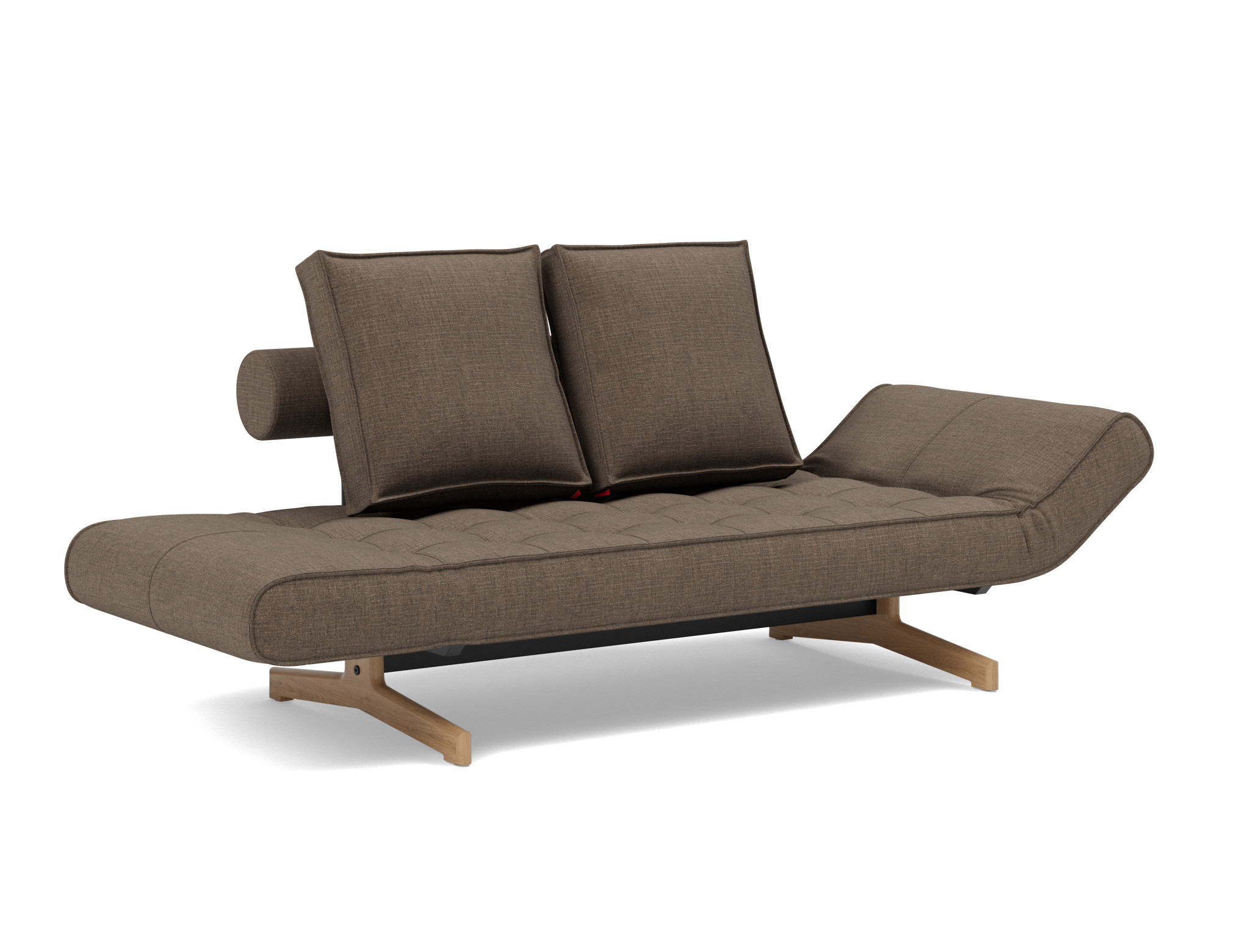 Tagesbett Ghia Chenille Esina 411-Cedar-Brown Beine Eiche