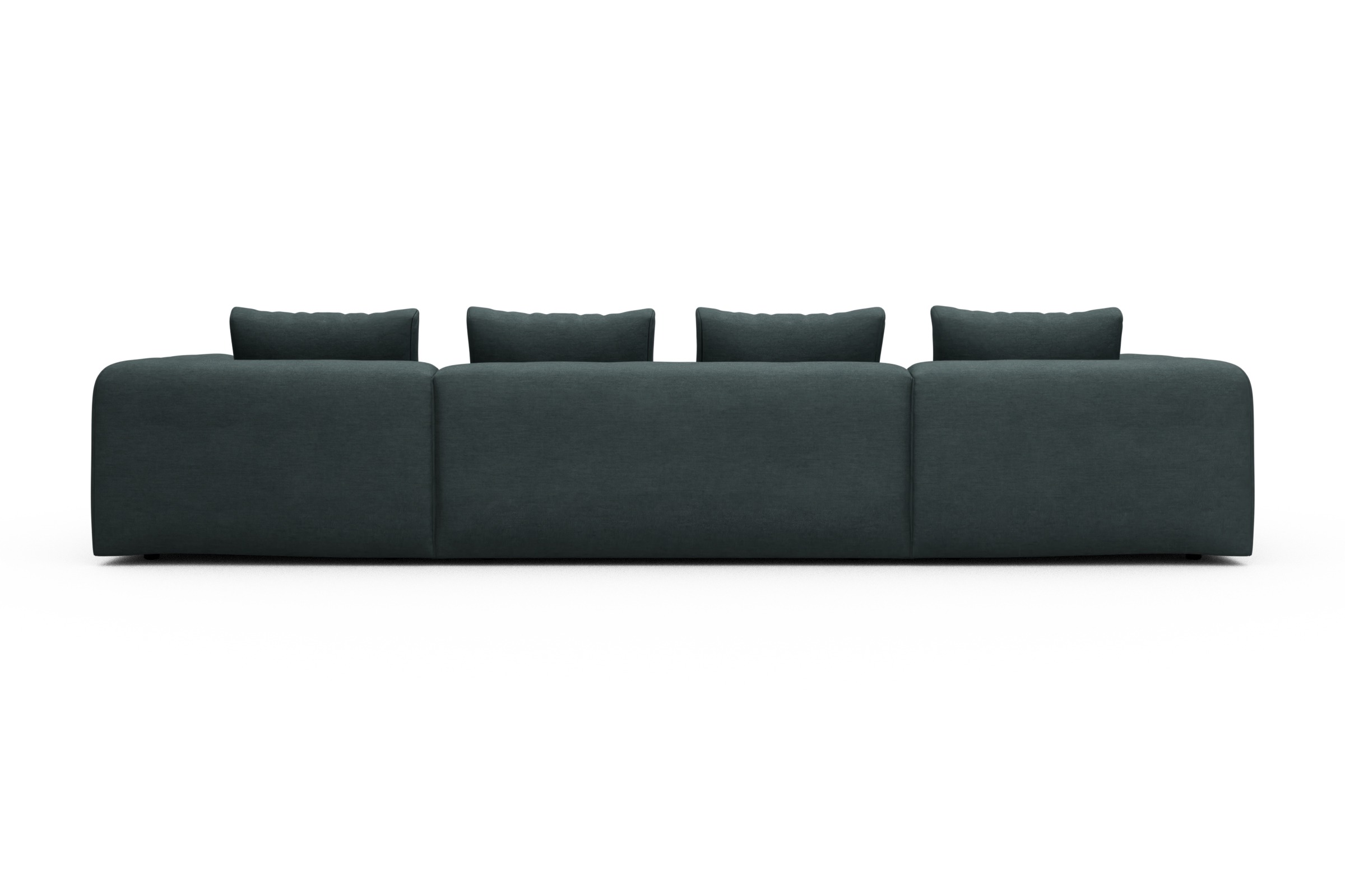 Wohnlandschaft Fred mit 2-Sitzer und Chaiselongue beidseitig Vivus-Blue