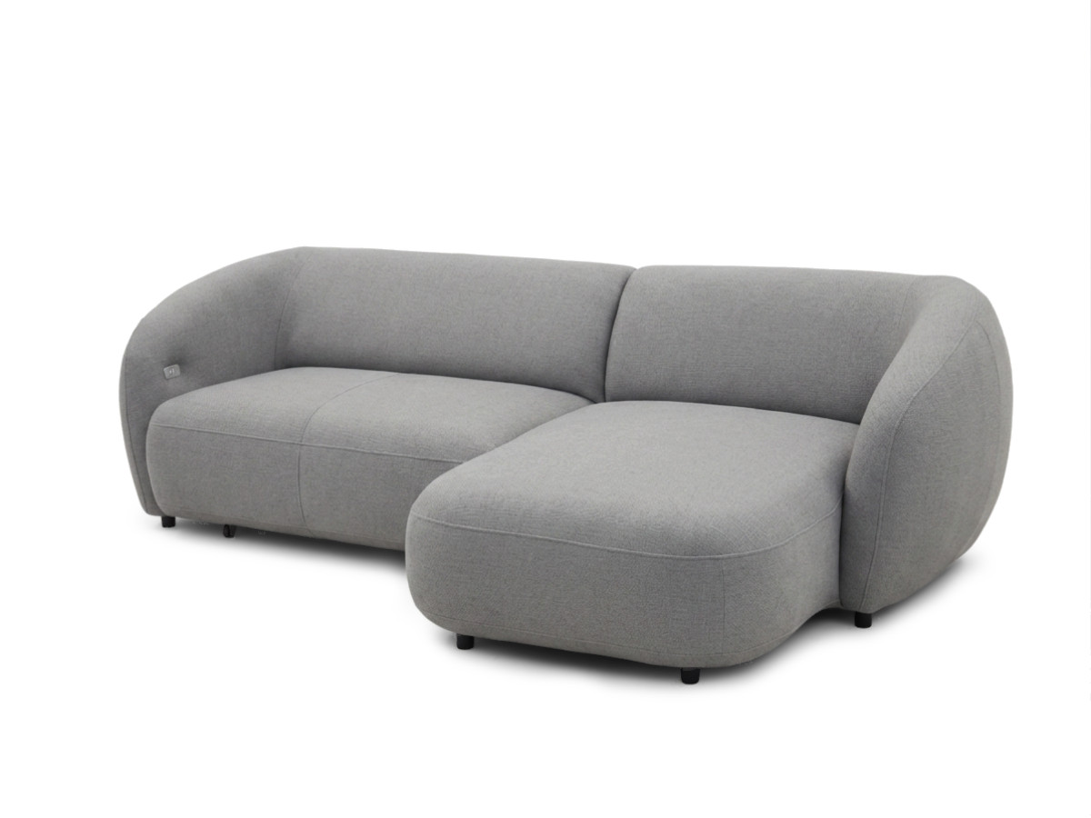 Bobochic Halo Ecksofa mit Schlaffunktion Stoff Grau Ecke rechts