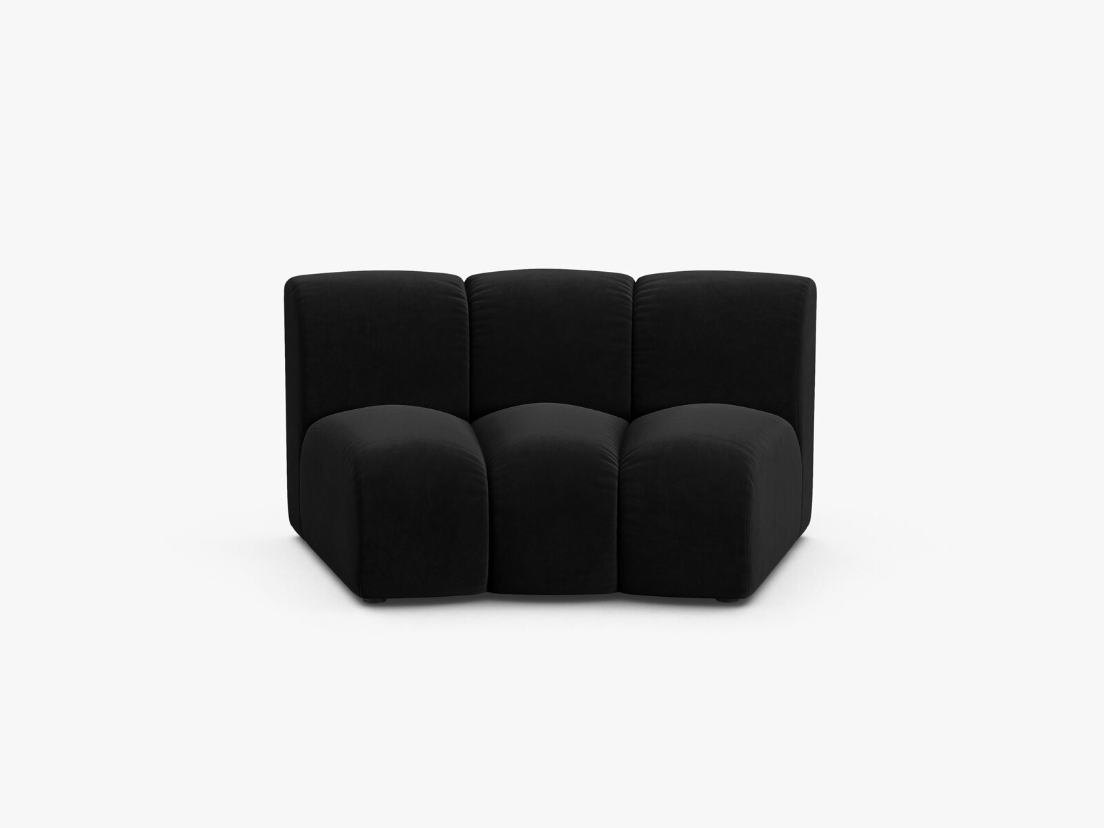 Micadoni Modul Armlos Lupine 1-Sitzer Large Samt Salvador Schwarz