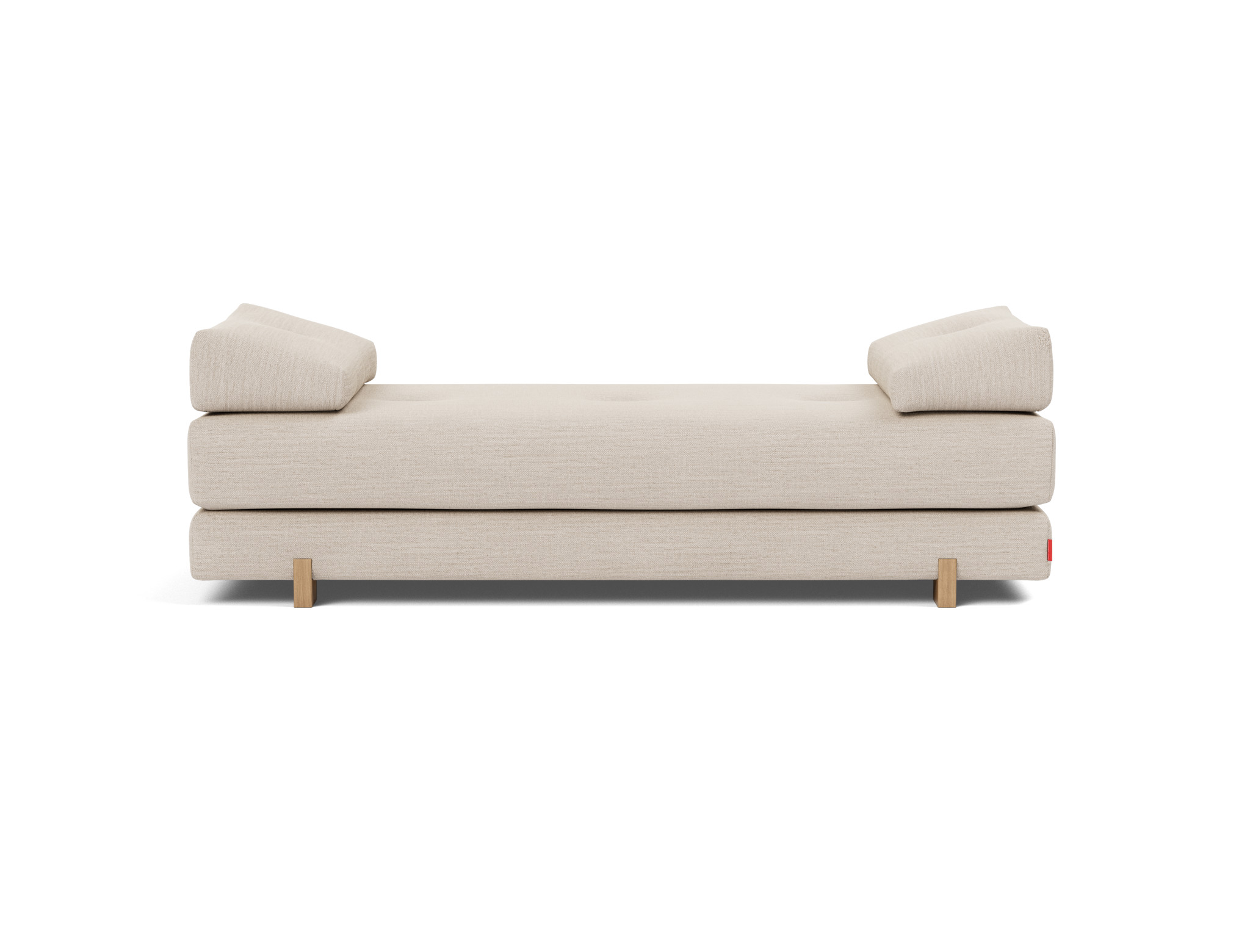 Tagesbett Sigmund Webstoff Blida 612-Sand-Grey Beine Drip Eiche