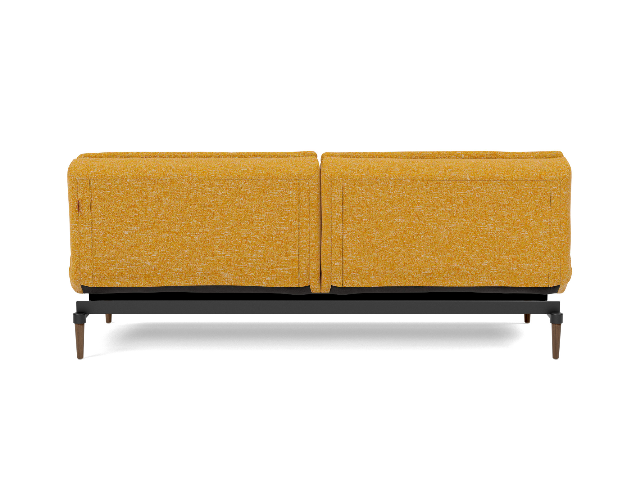 Schlafsofa Dublexo Boucle Skandi 536-Ochre Beine Styletto Eiche dunkel