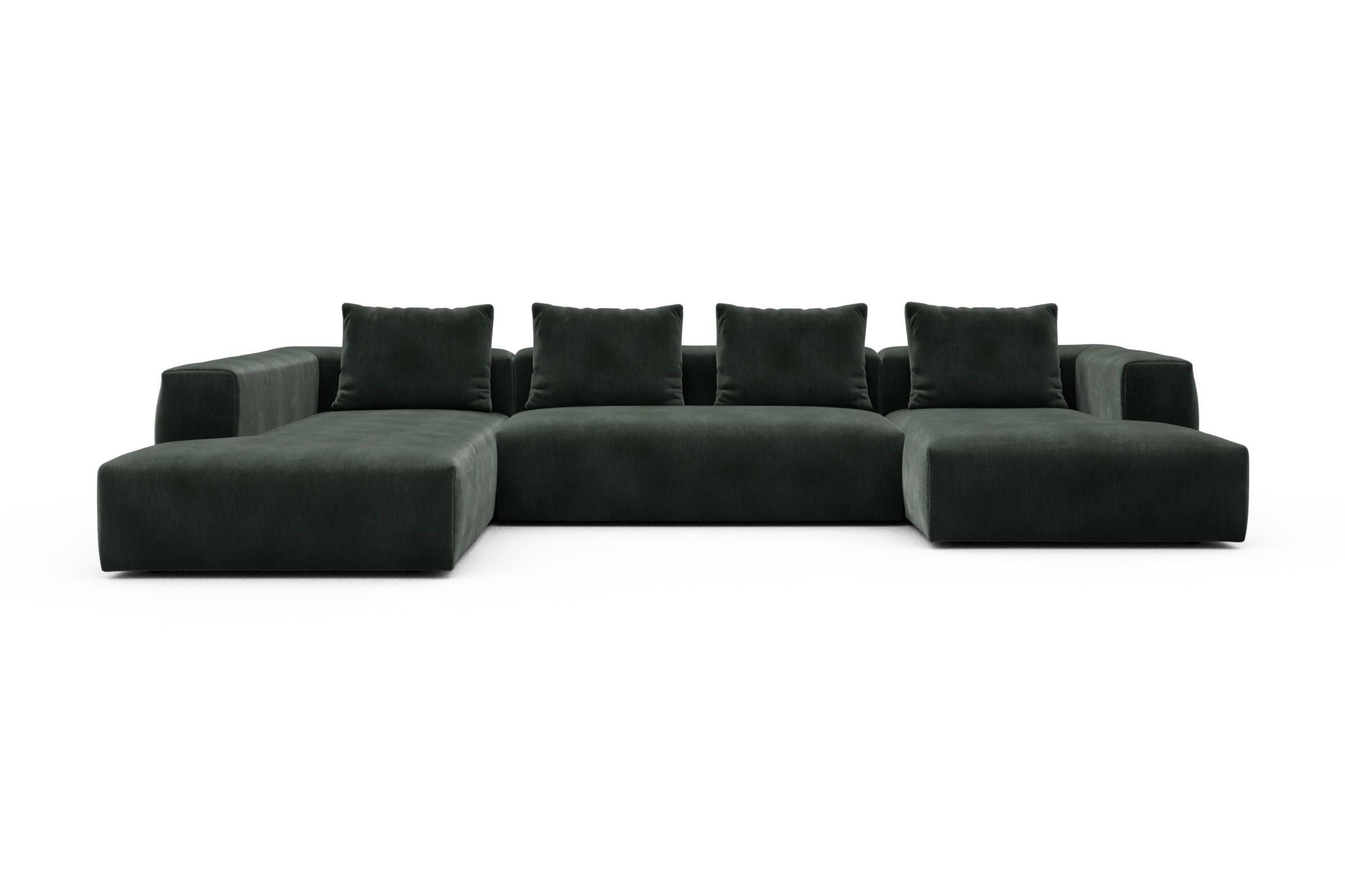 Skandi Home Wohnlandschaft Fred Relax-Ecke links mit 2-Sitzer und Chaiselongue rechts Smooth-Laurel-Green moebelfaktor