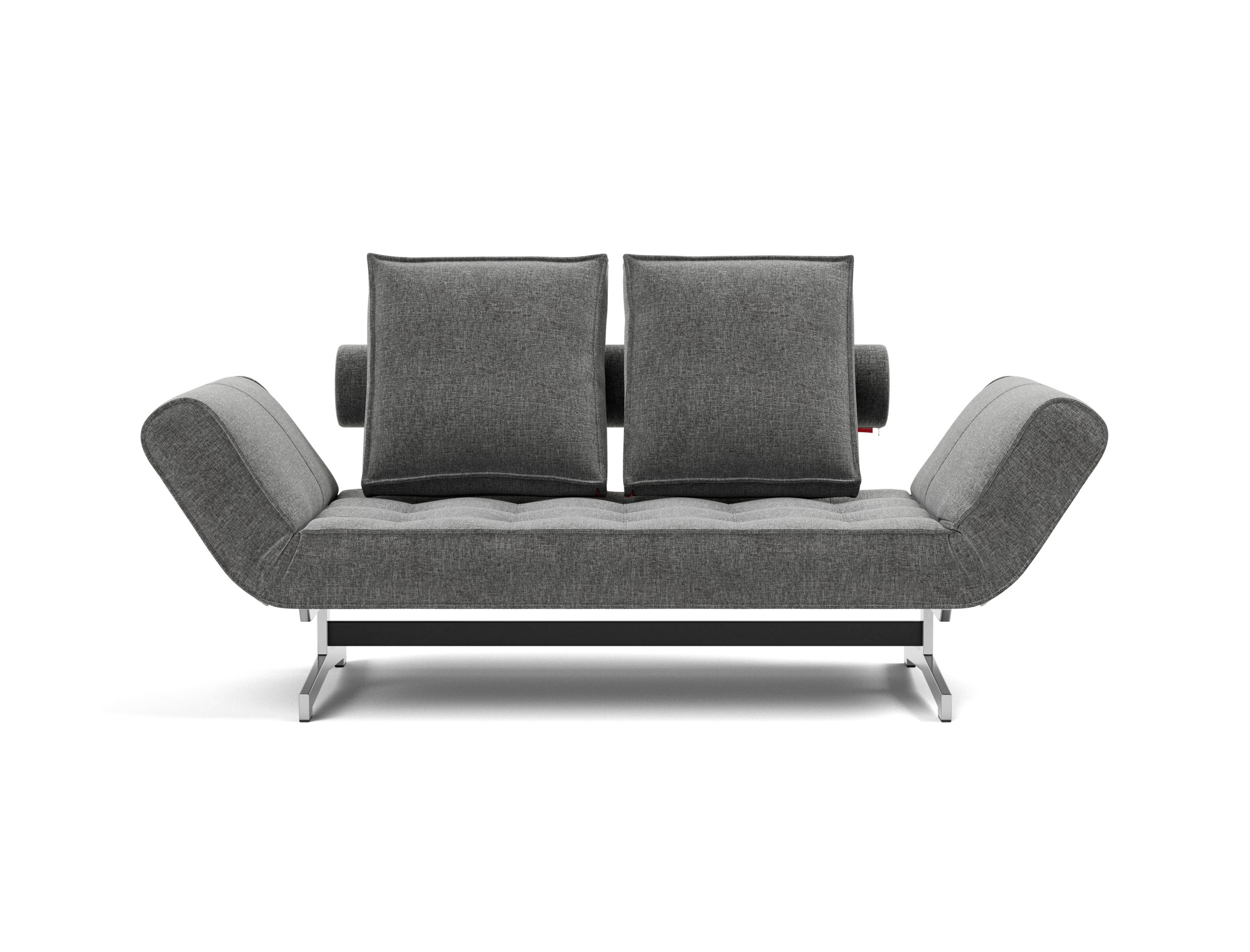 Tagesbett Ghia Strukturierter Stoff Twist 563-Charcoal Beine Chrom