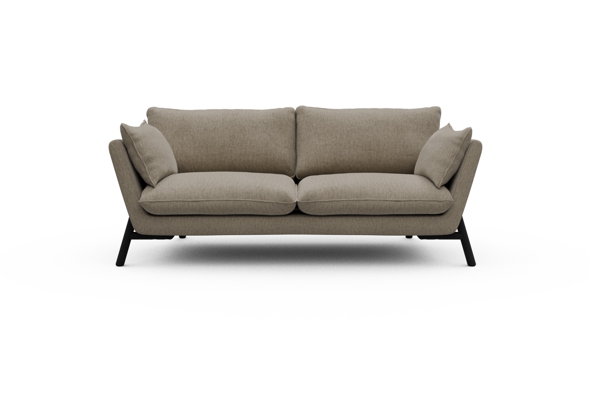 Skandi Home Sofa Emil 2-Sitzer Beinfarbe Eiche Schwarz Smooth-Beige moebelfaktor