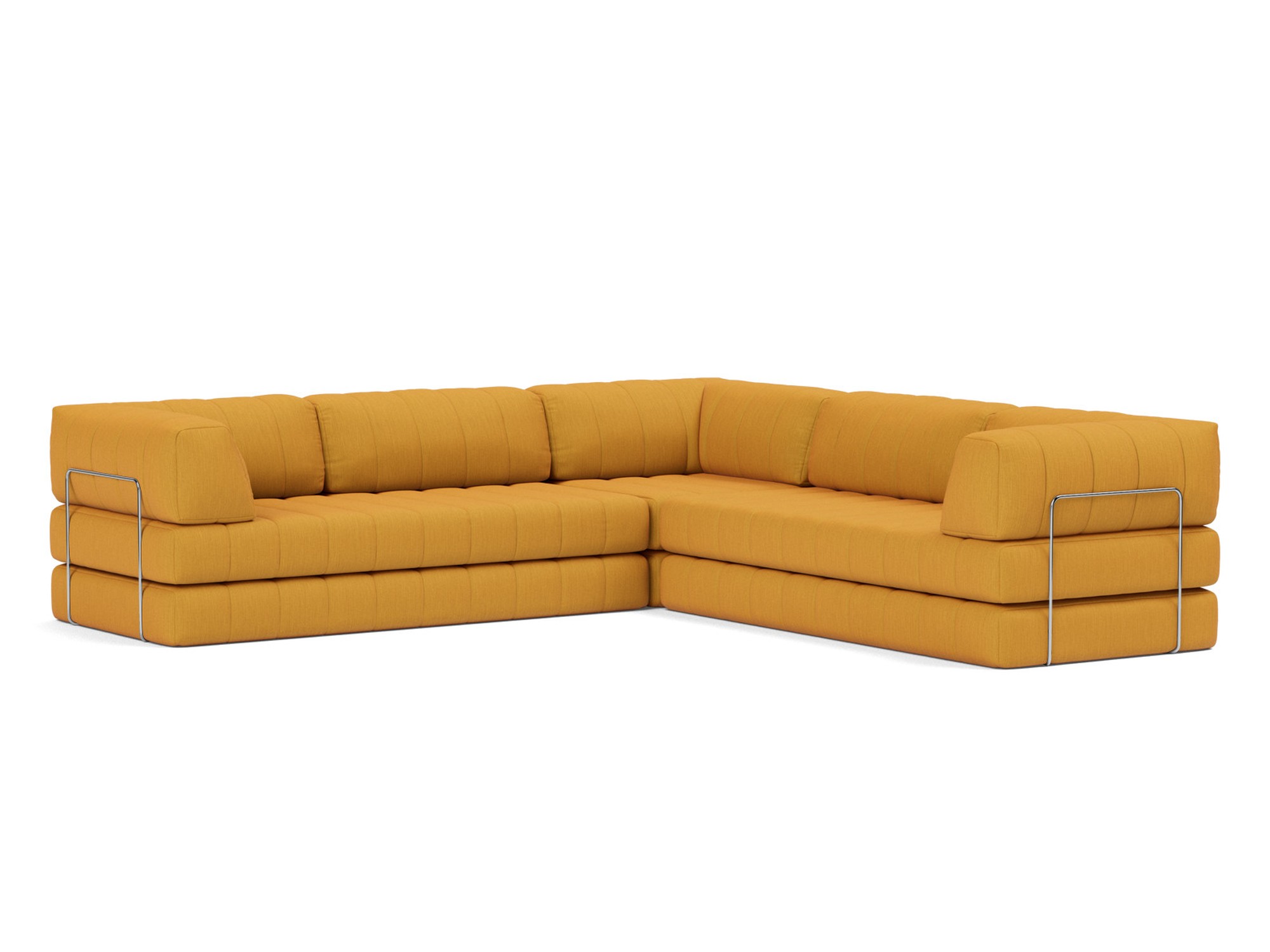 Eck-Schlafsofa CozyPad mit Armlehnen Flachgewebe Elegance 507-Burned-Curry