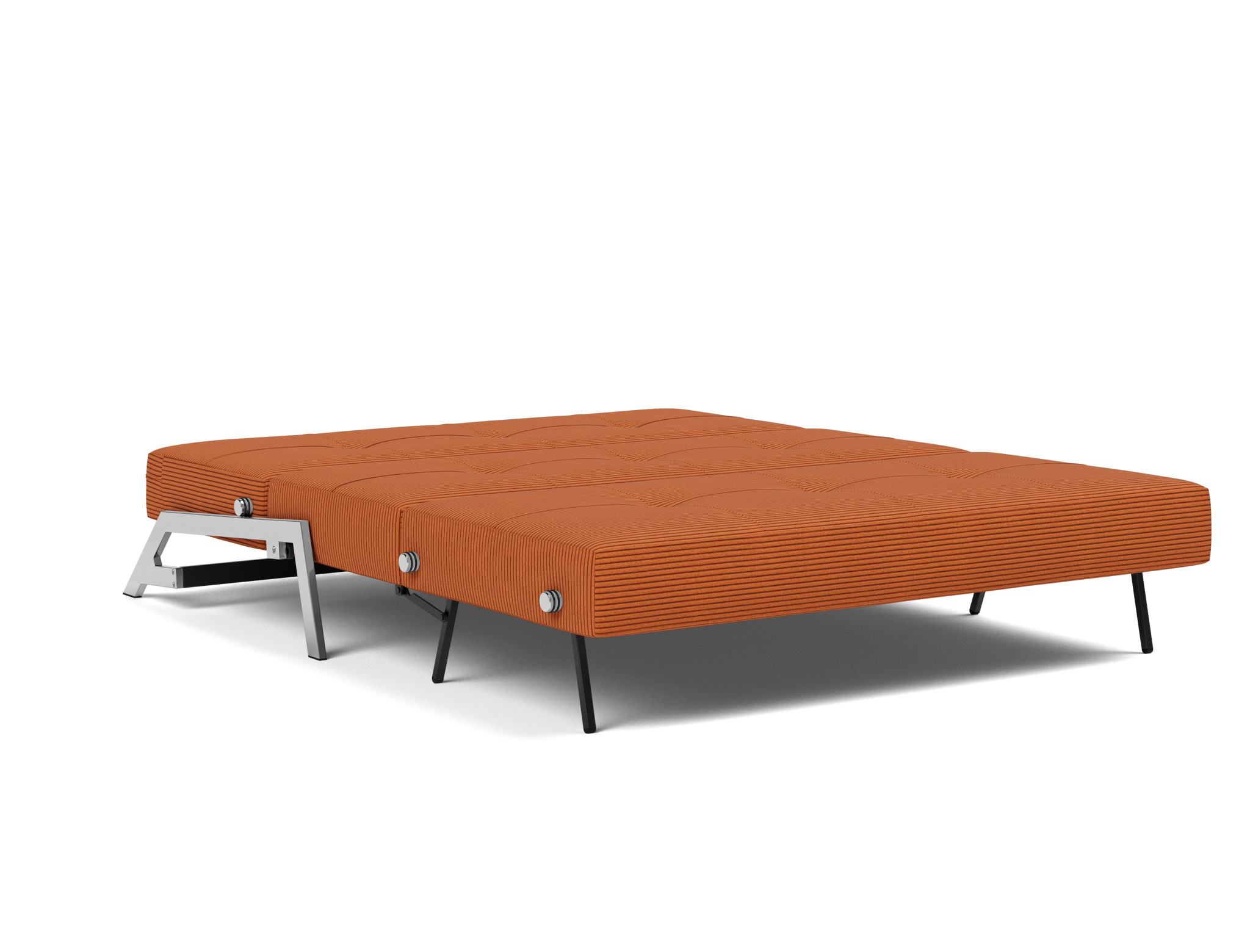 Schlafsofa Cubed 160 Kord Corduroy 595-Burnt-Orange Beine Chrom