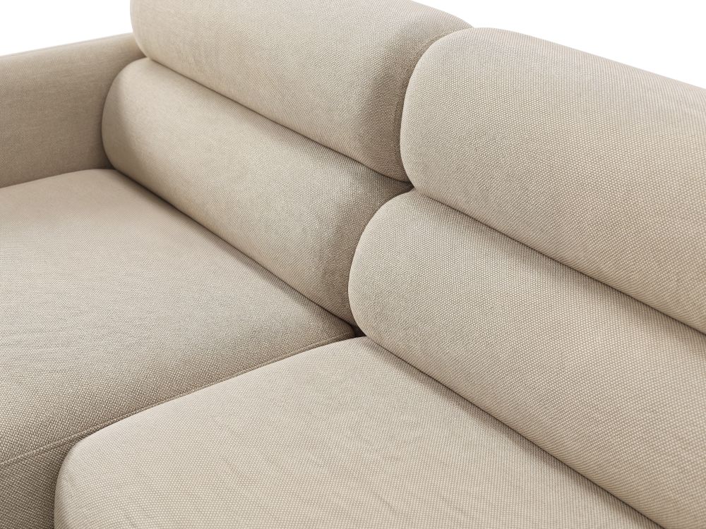Cosmopolitan Design Ecksofa Malmo 3-Sitzer Strukturierter Stoff Scott Beige Links