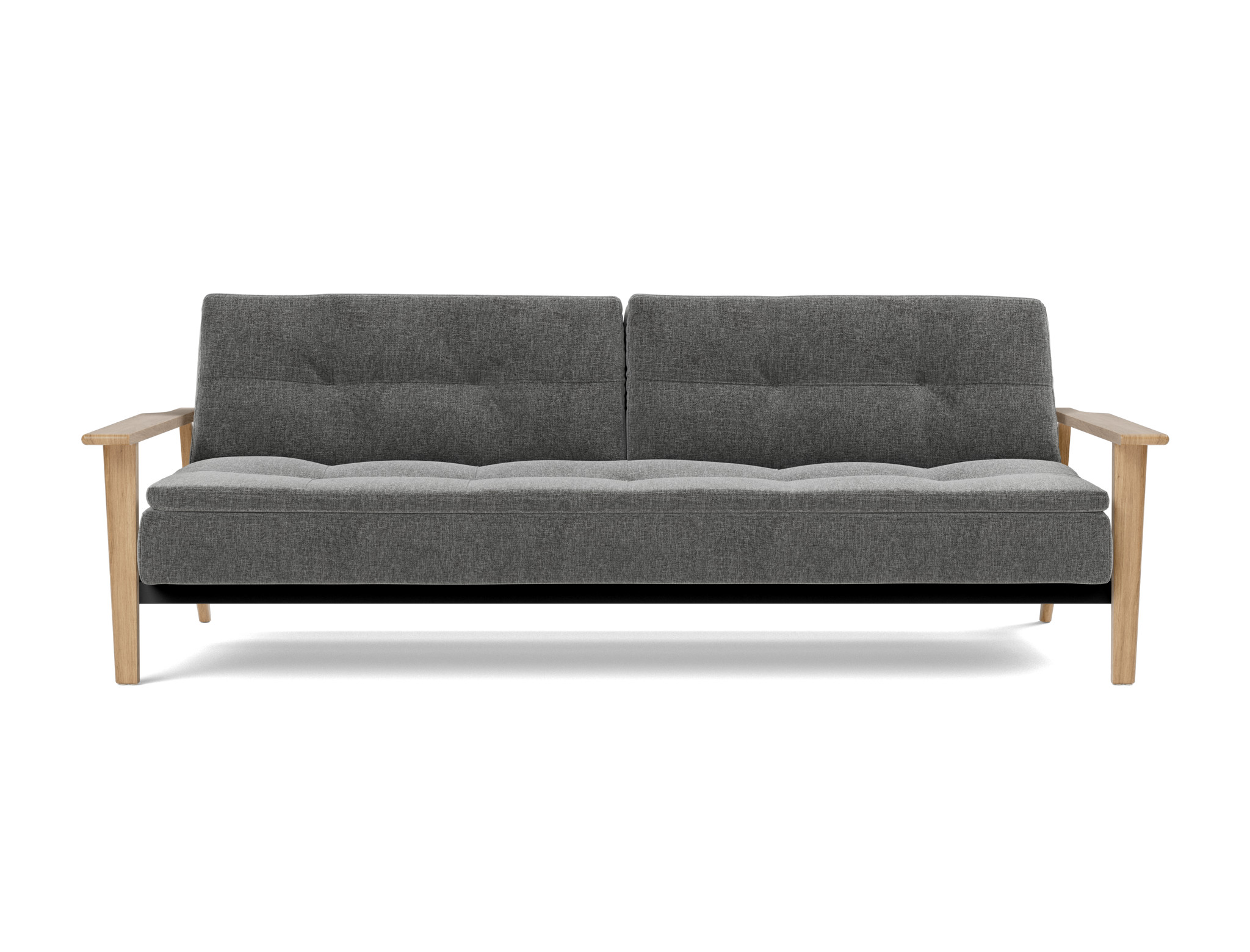 Schlafsofa Dublexo Frej Strukturierter Stoff Twist 563-Charcoal