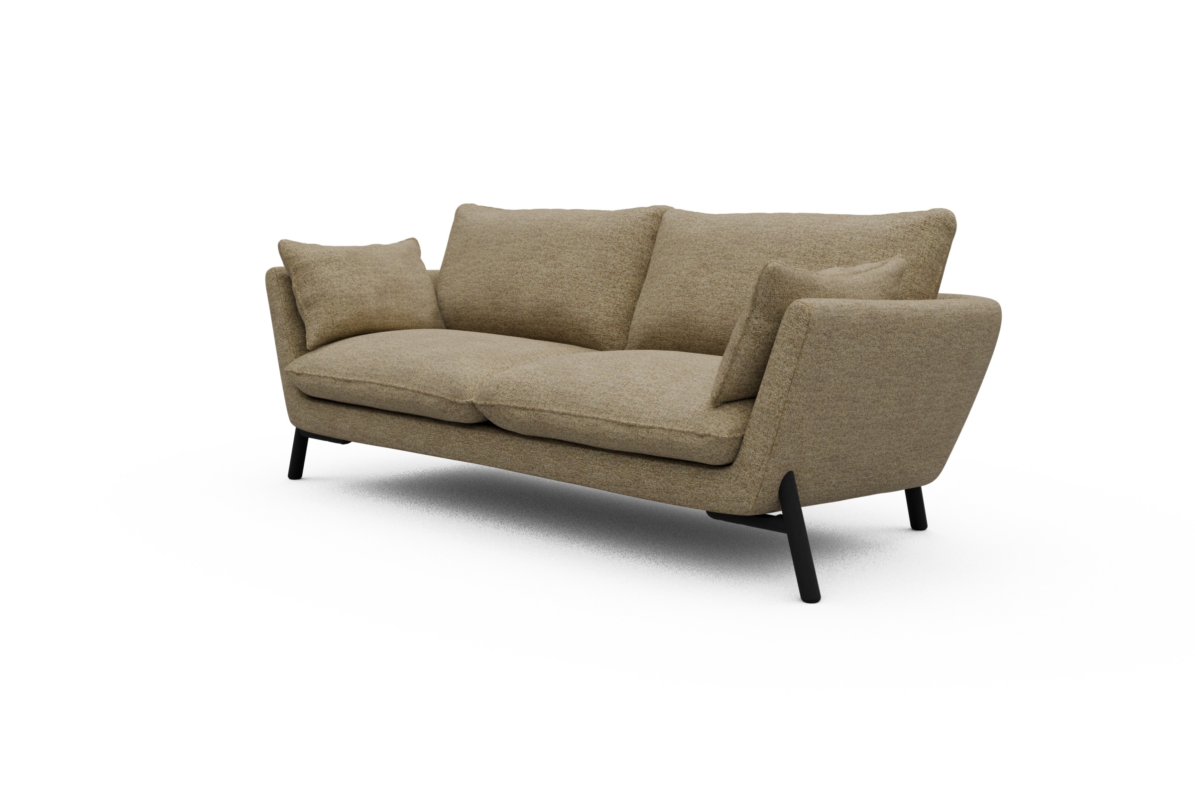 Sofa Emil 3-Sitzer Beinfarbe Eiche Schwarz Carreno-Silician-Yellow