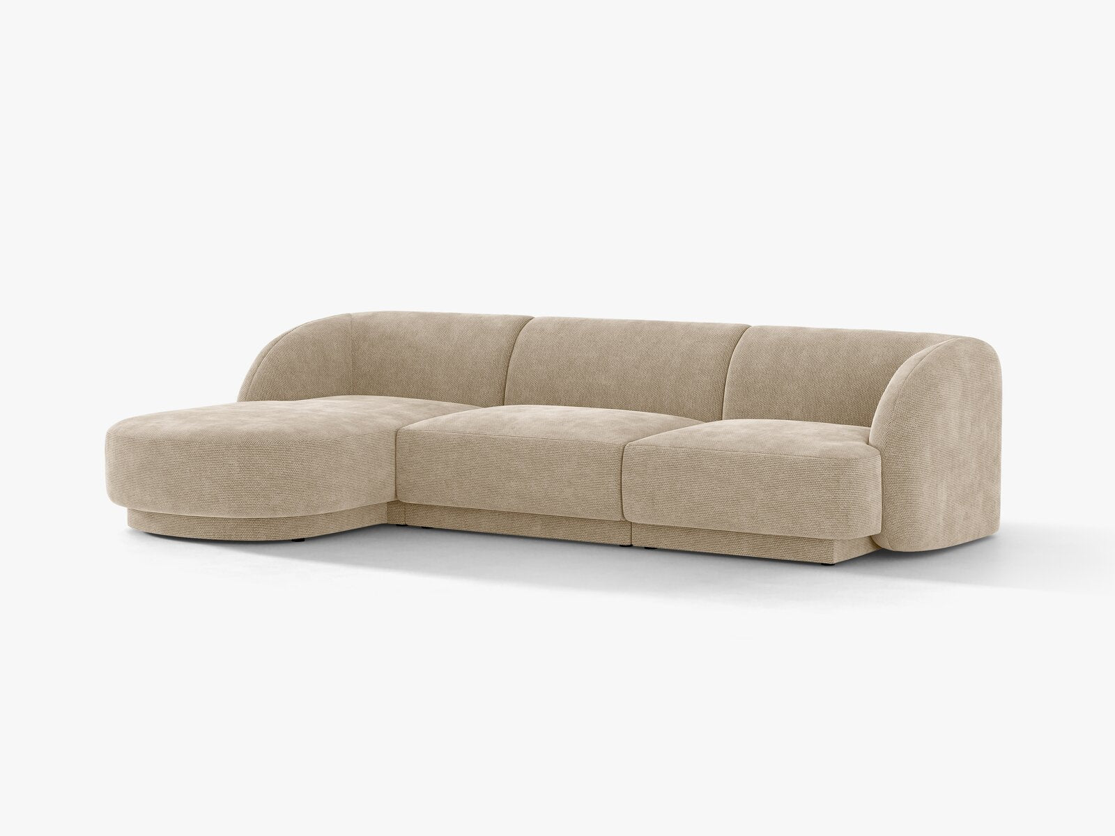 Micadoni Ecksofa Miley 4-Sitzer Links Chenille Eden Beige
