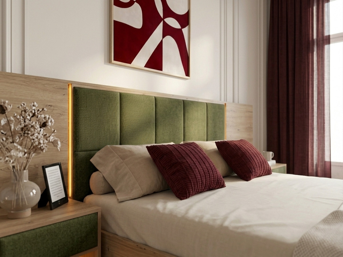 Bobochic Ryokan Polsterbett mit Bettkasten Strukturstoff Dunkelgrün, Liegefläche 140 × 190 cm