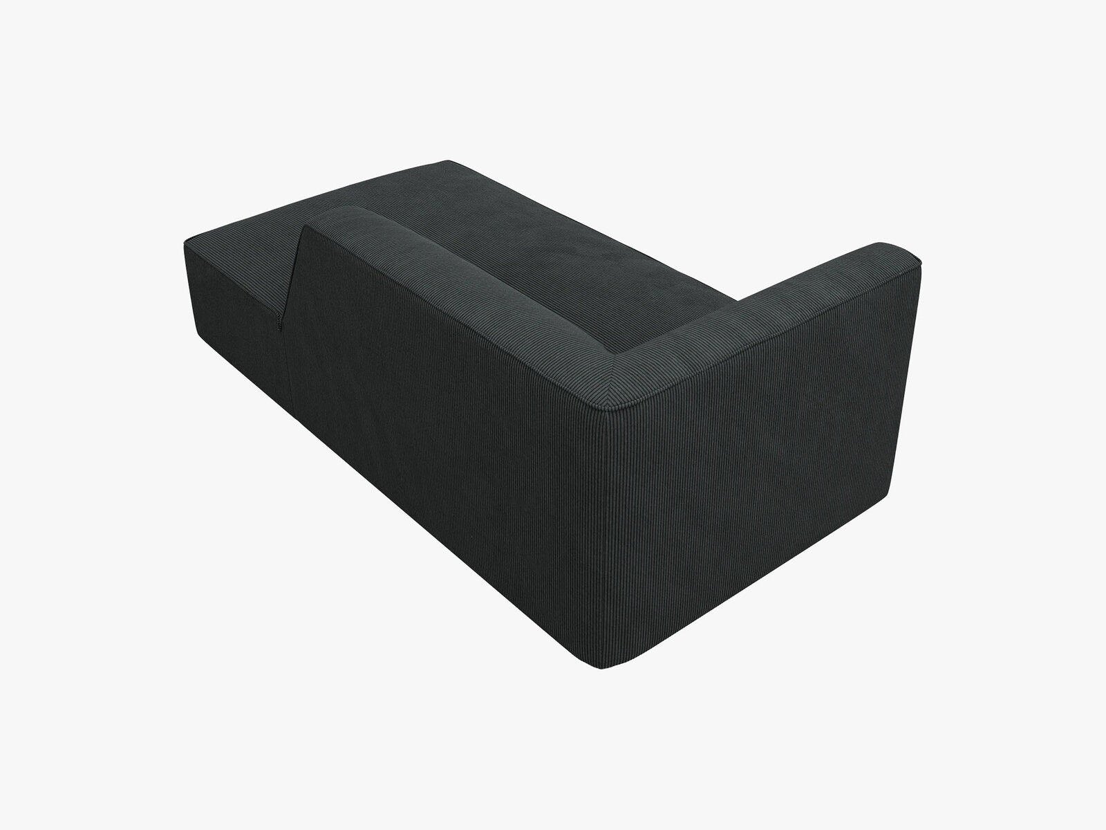 Micadoni Recamiere Ruby 1-Sitzer Rechts Kord Scala Schwarz