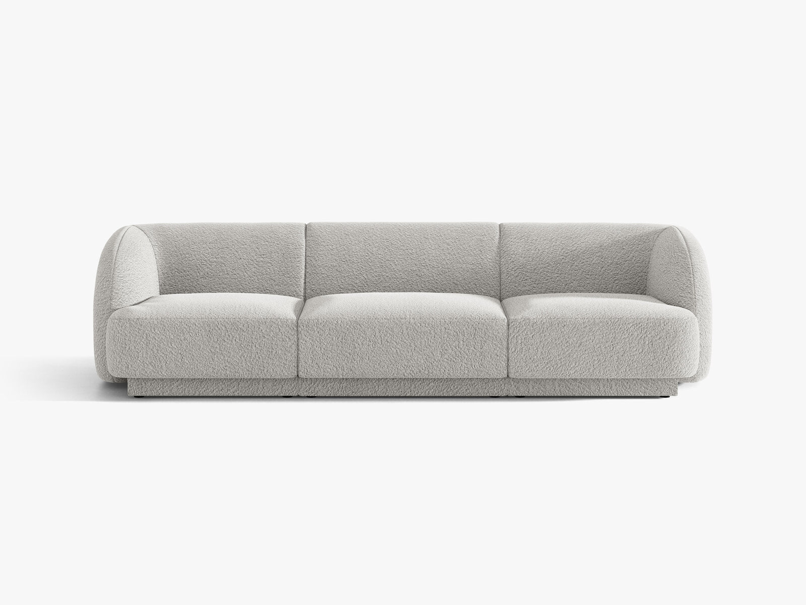 Micadoni Sofa Miley 3-Sitzer Boucle Baloo Hellgrau