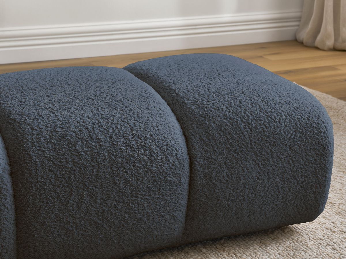 Bobochic Pamira Pouf Bouclé-Stoff Dunkelblau