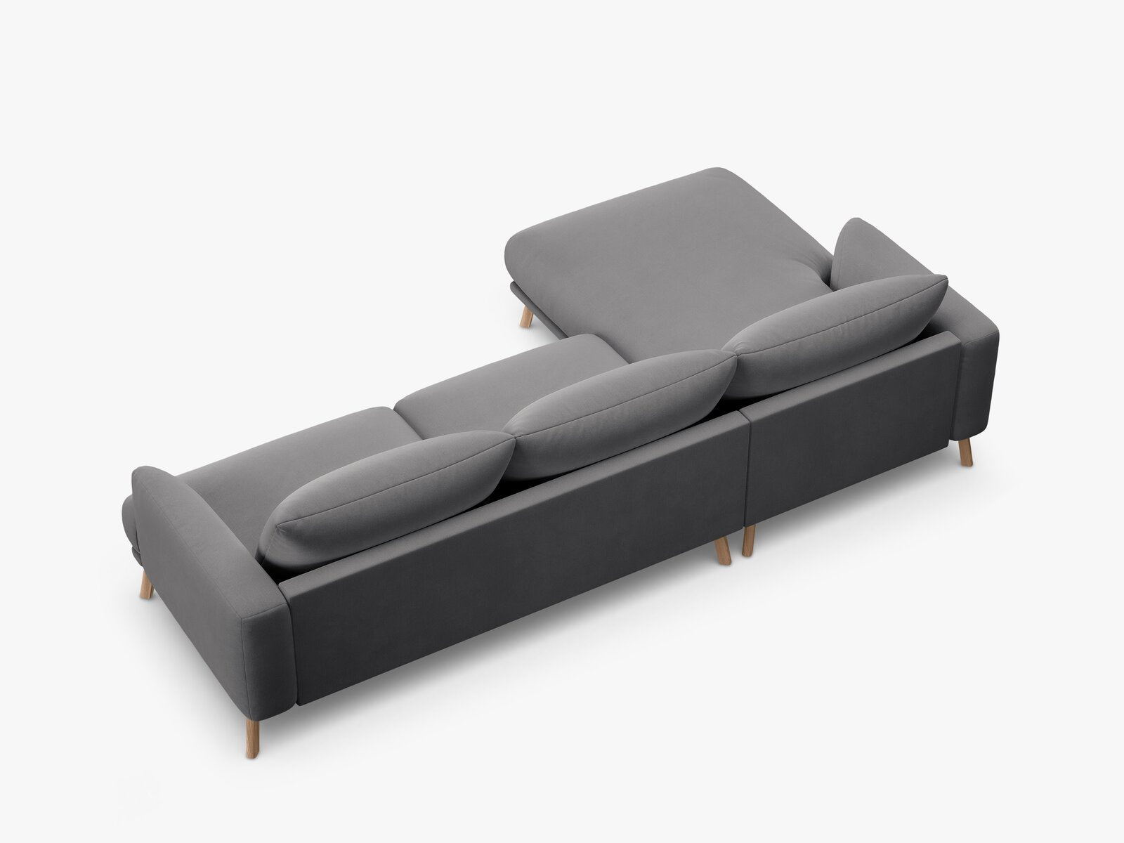 Micadoni Ecksofa Naomi 4-Sitzer Links Samt Salvador Grau