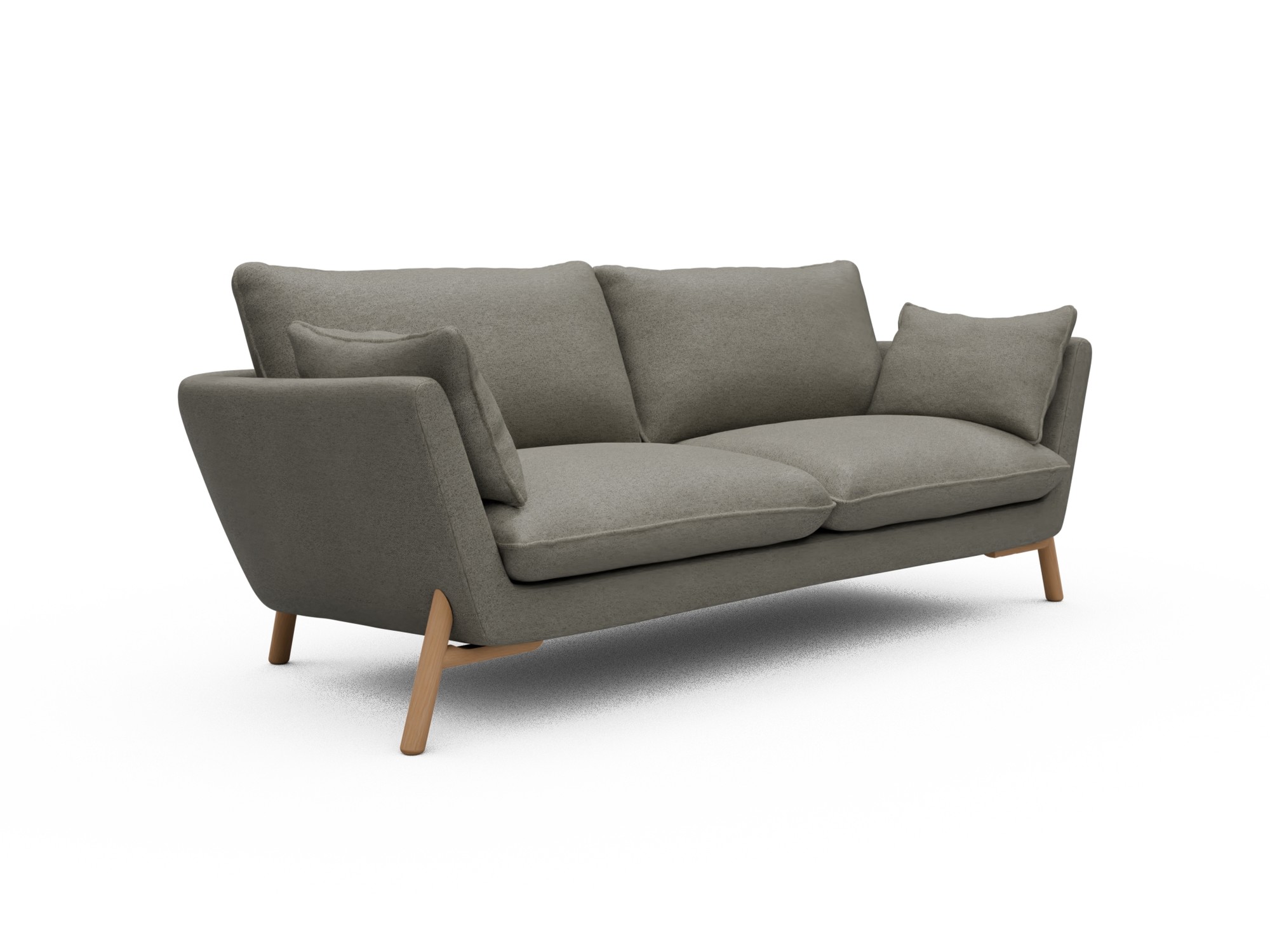 Skandi Home Sofa Emil 3-Sitzer Beinfarbe Eiche Natur Denari-Warm-Grey moebelfaktor