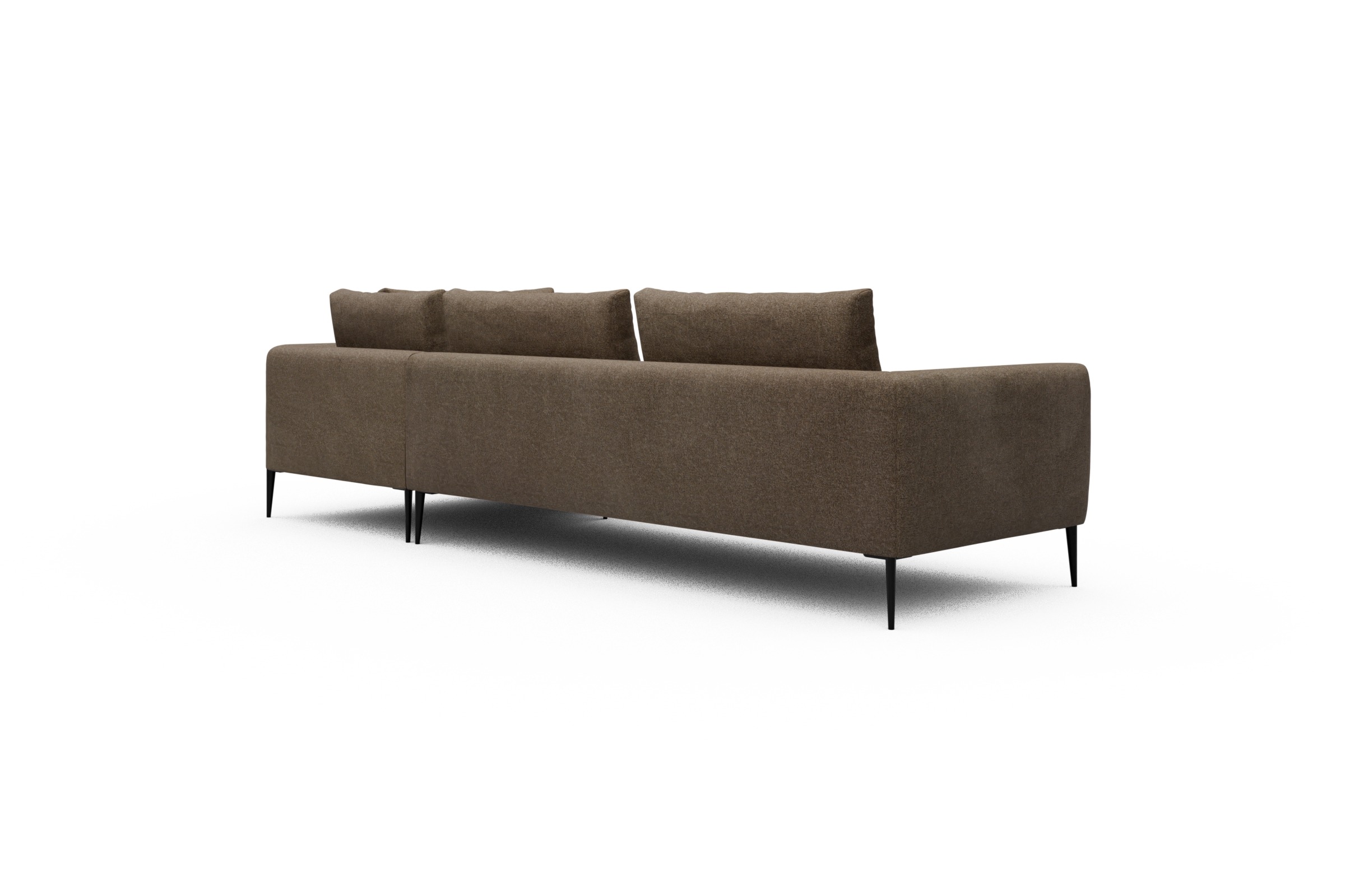 Ecksofa Paul Relax-Ecke links mit 3-Sitzer Aivi-Khaki-Brown