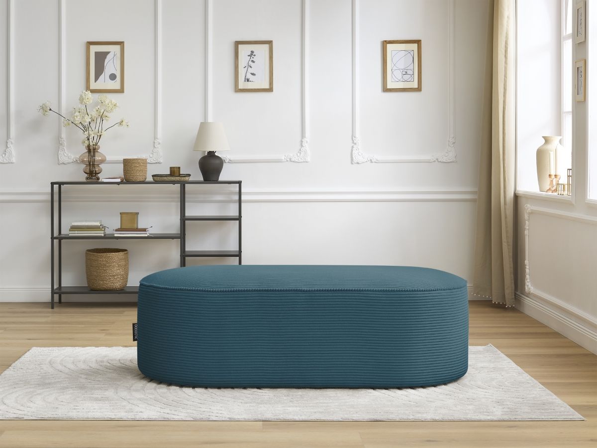 Bobochic Rousseau Pouf Cordsamt Dunkelblau