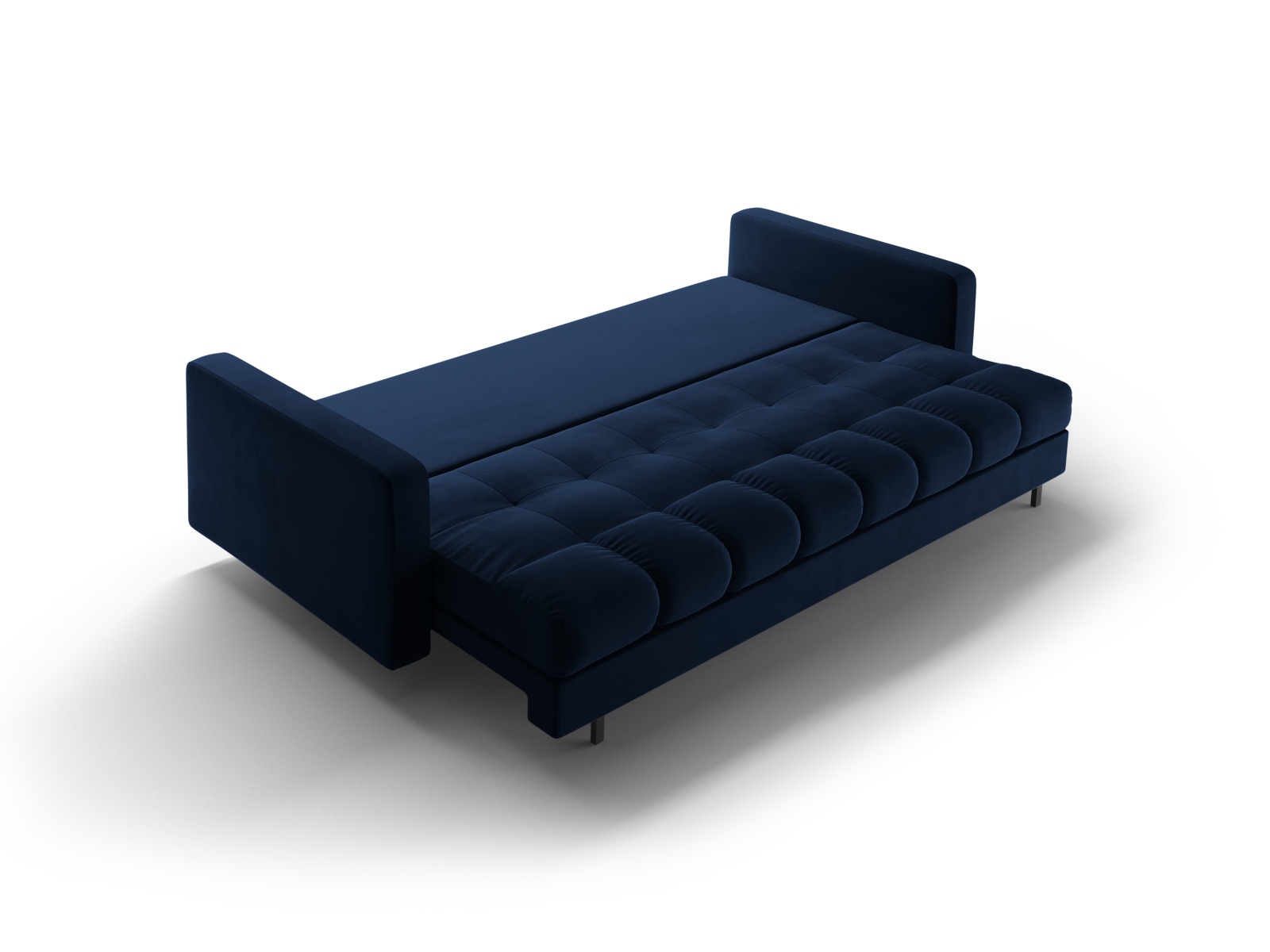 Cosmopolitan Design Schlafsofa Bali 3-Sitzer mit Bettkasten Samt Bluvel Königsblau