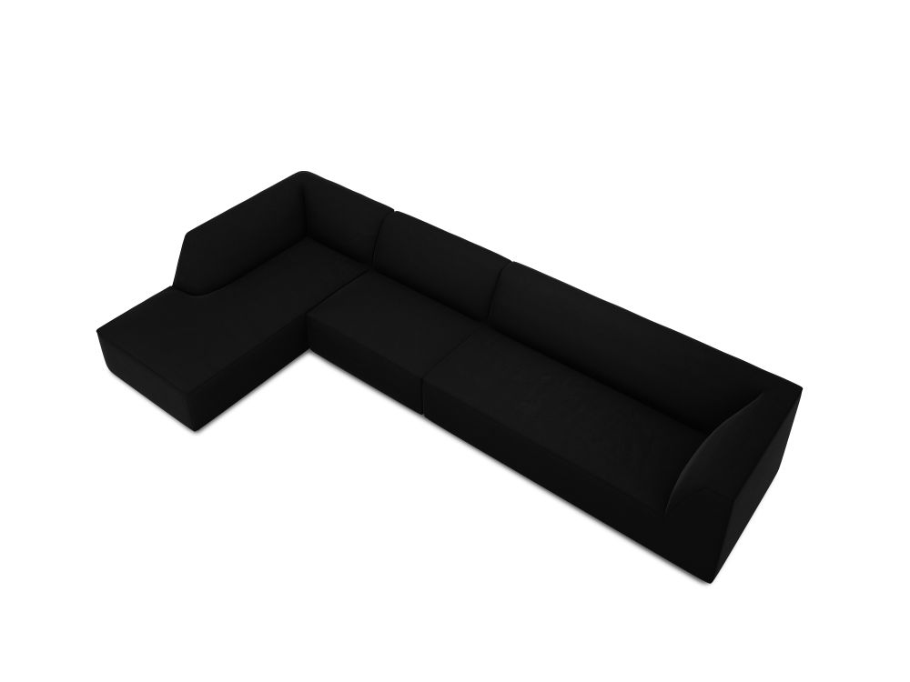 Cosmopolitan Design Ecksofa Siena 5-Sitzer Samt Salvador Schwarz Links