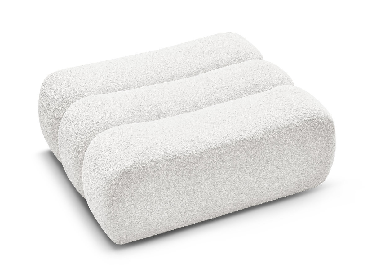 Bobochic Azra Pouf Bouclé-Stoff Weiß