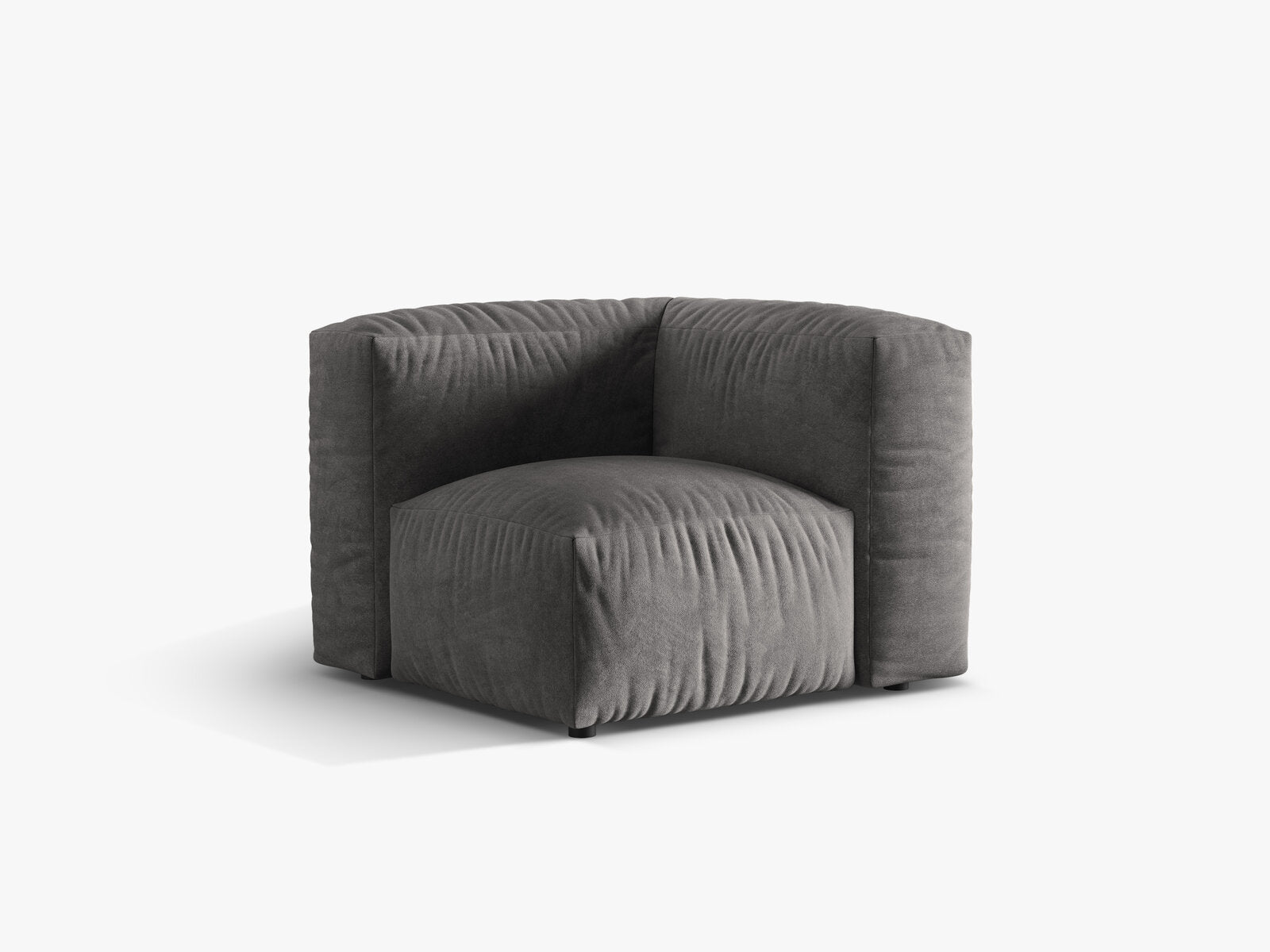 Micadoni Eckmodul Martina 1-Sitzer Klein Samt Vogue Grau