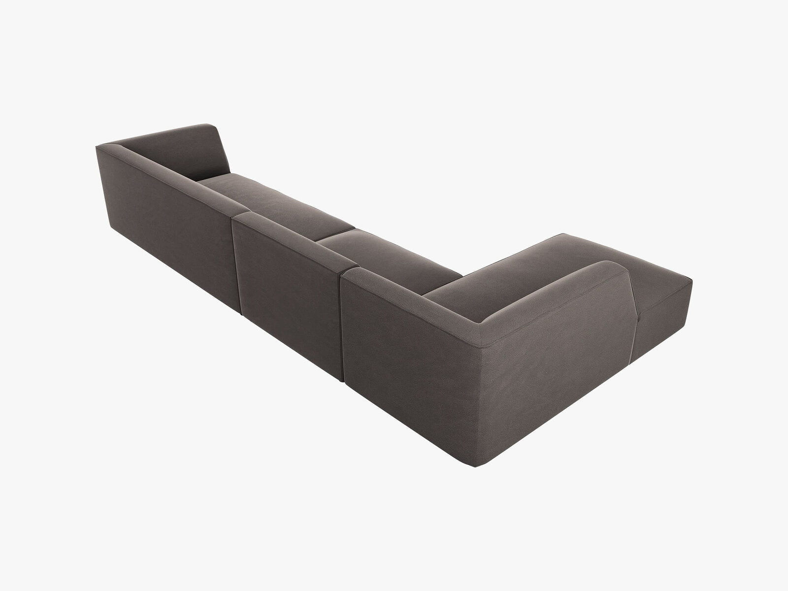 Micadoni Ecksofa Ruby 5-Sitzer Links Samt Salvador Dunkelgrau