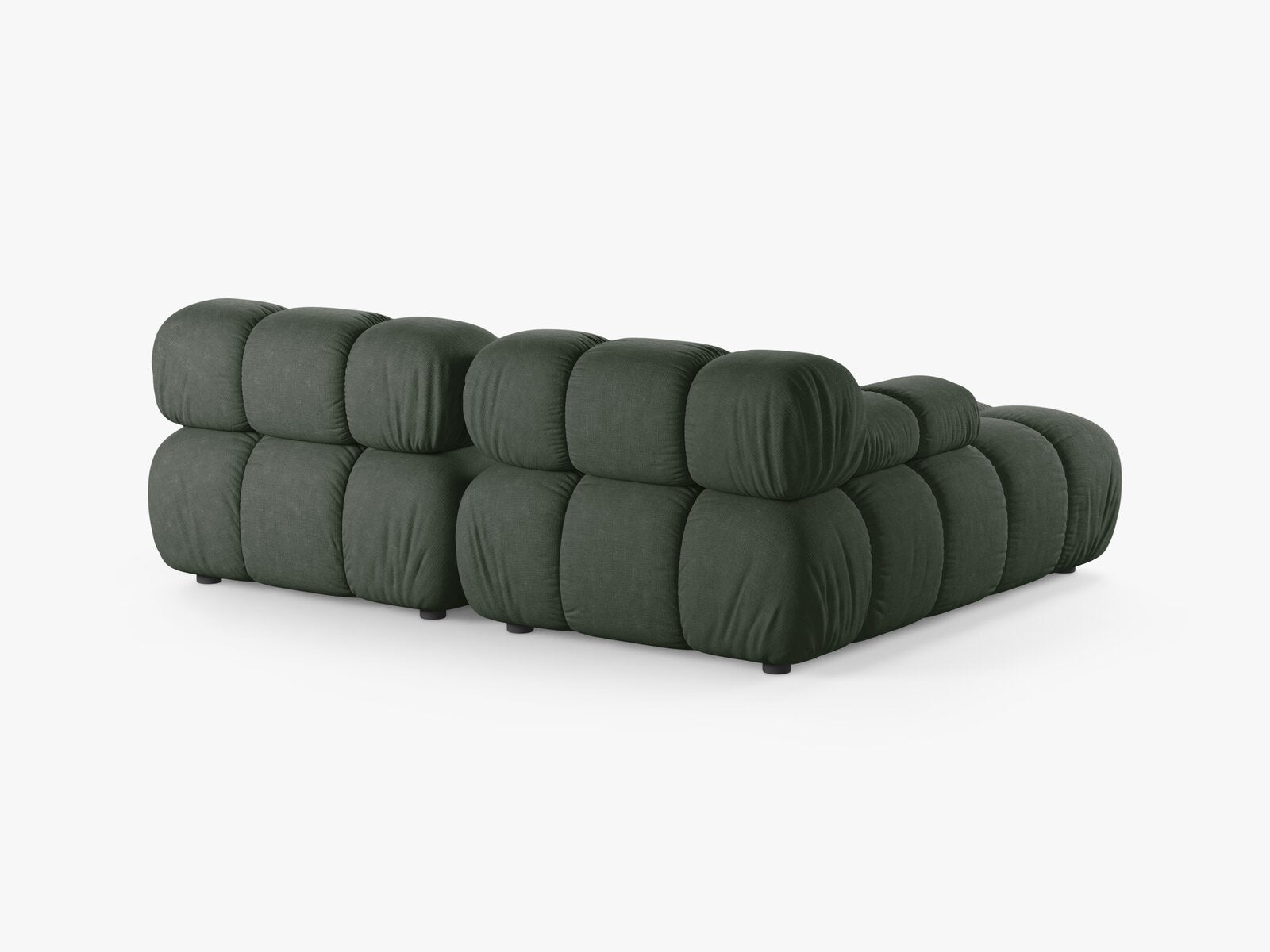 Micadoni Modulares Ecksofa Bellis 3-Sitzer Links Strukturierter Stoff Liberty Moßgrün